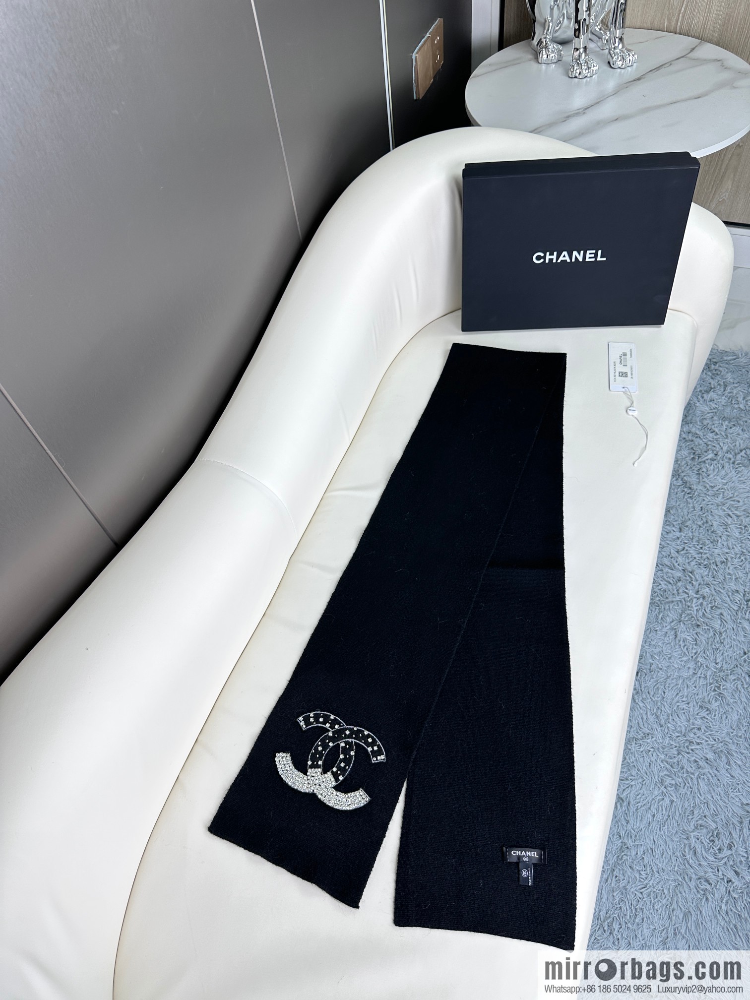 Chanel Premium Handmade Rhinestone Scarf Full of Diamonds