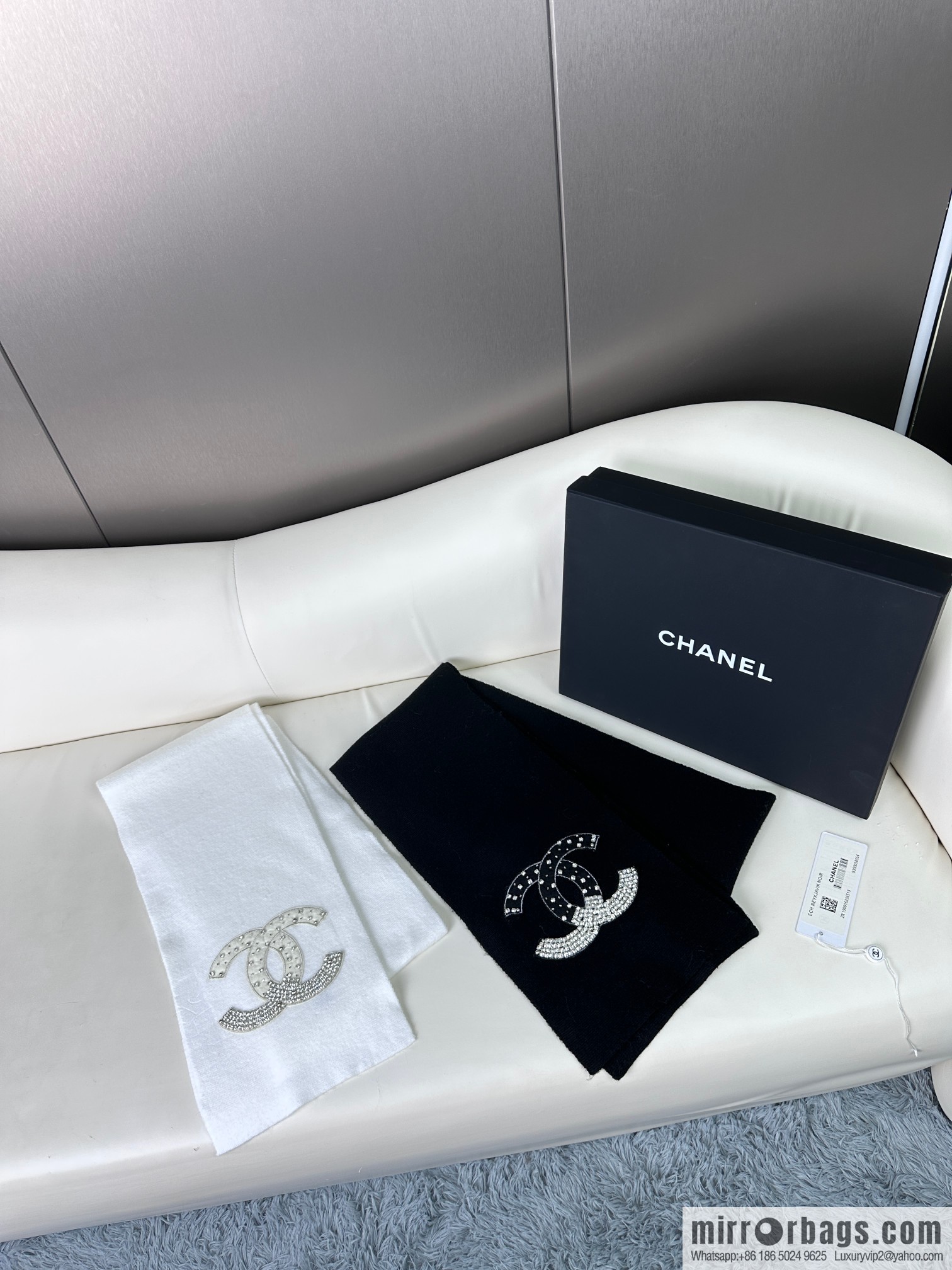 Chanel Premium Handmade Rhinestone Scarf Full of Diamonds