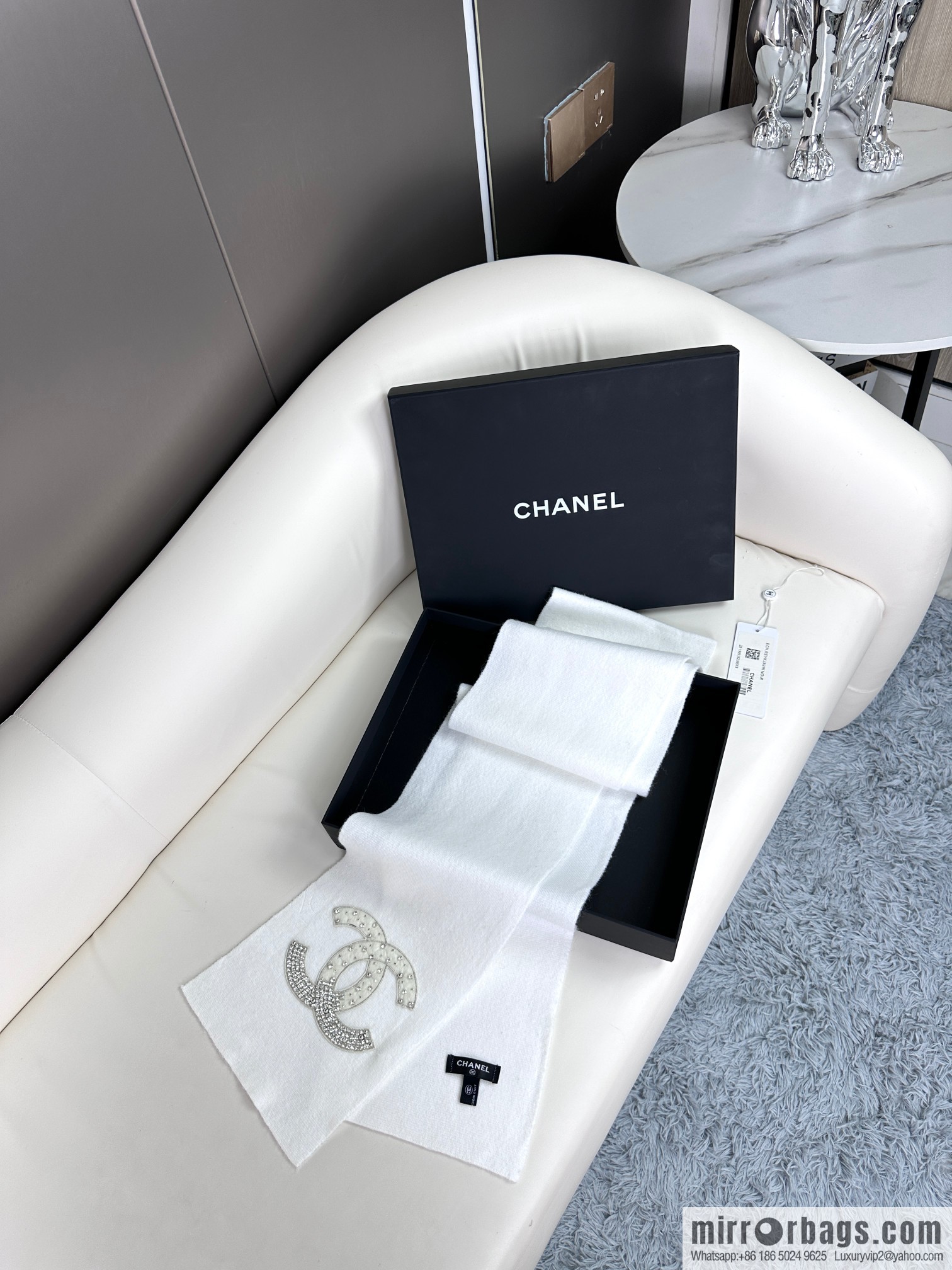 Chanel Premium Handmade Rhinestone Scarf Full of Diamonds