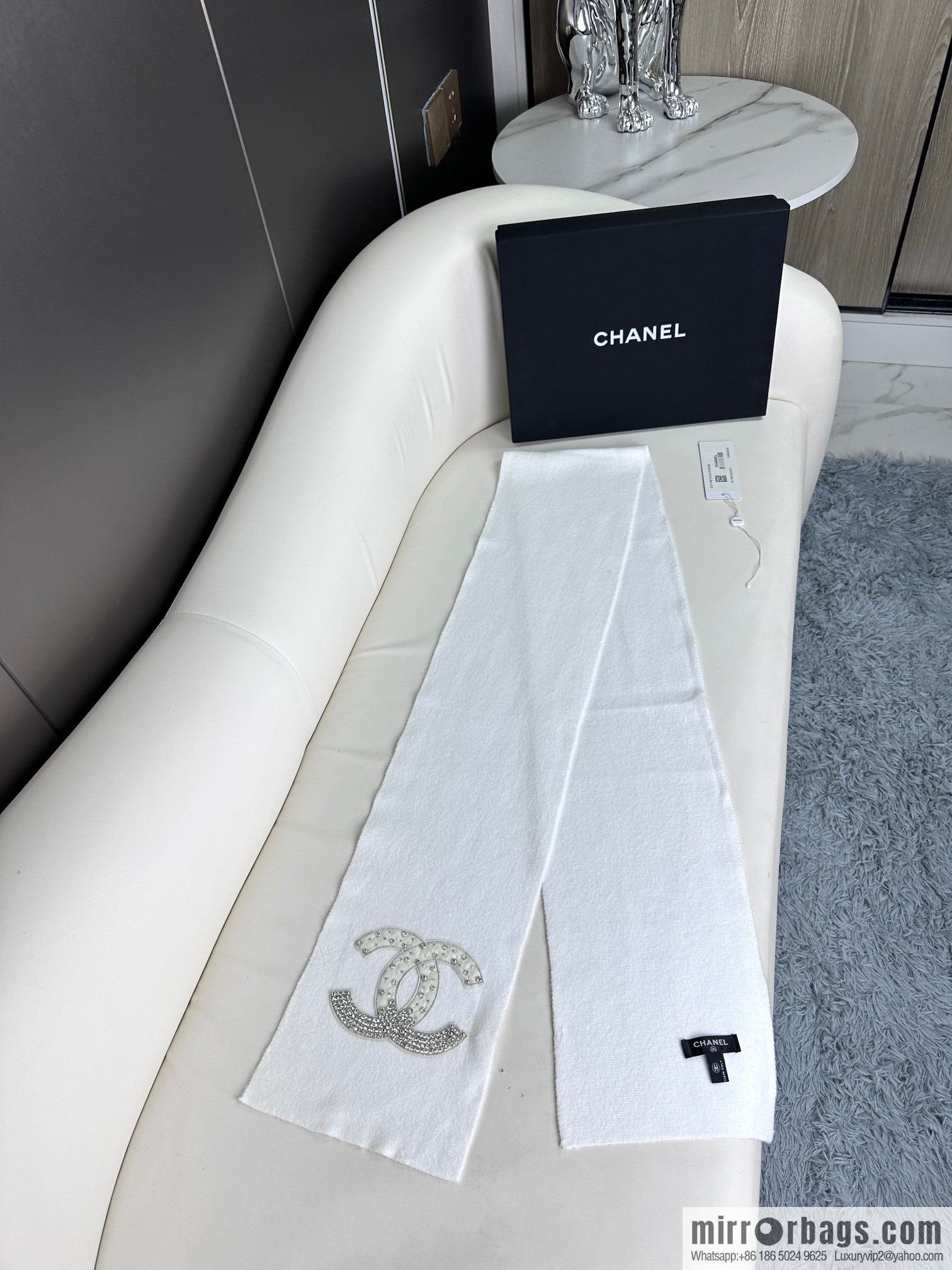 Chanel Premium Handmade Rhinestone Scarf Full of Diamonds