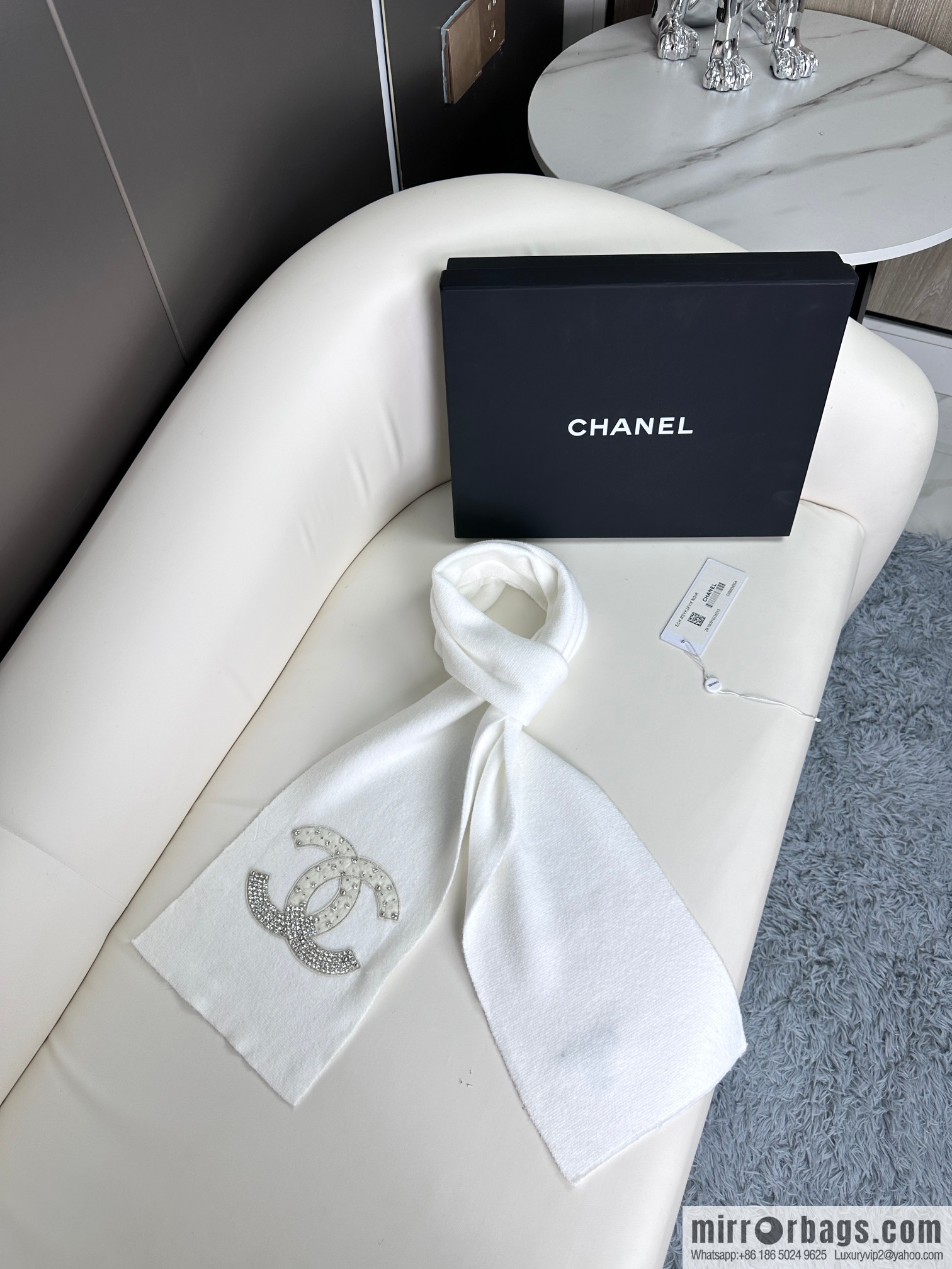 Chanel Premium Handmade Rhinestone Scarf Full of Diamonds