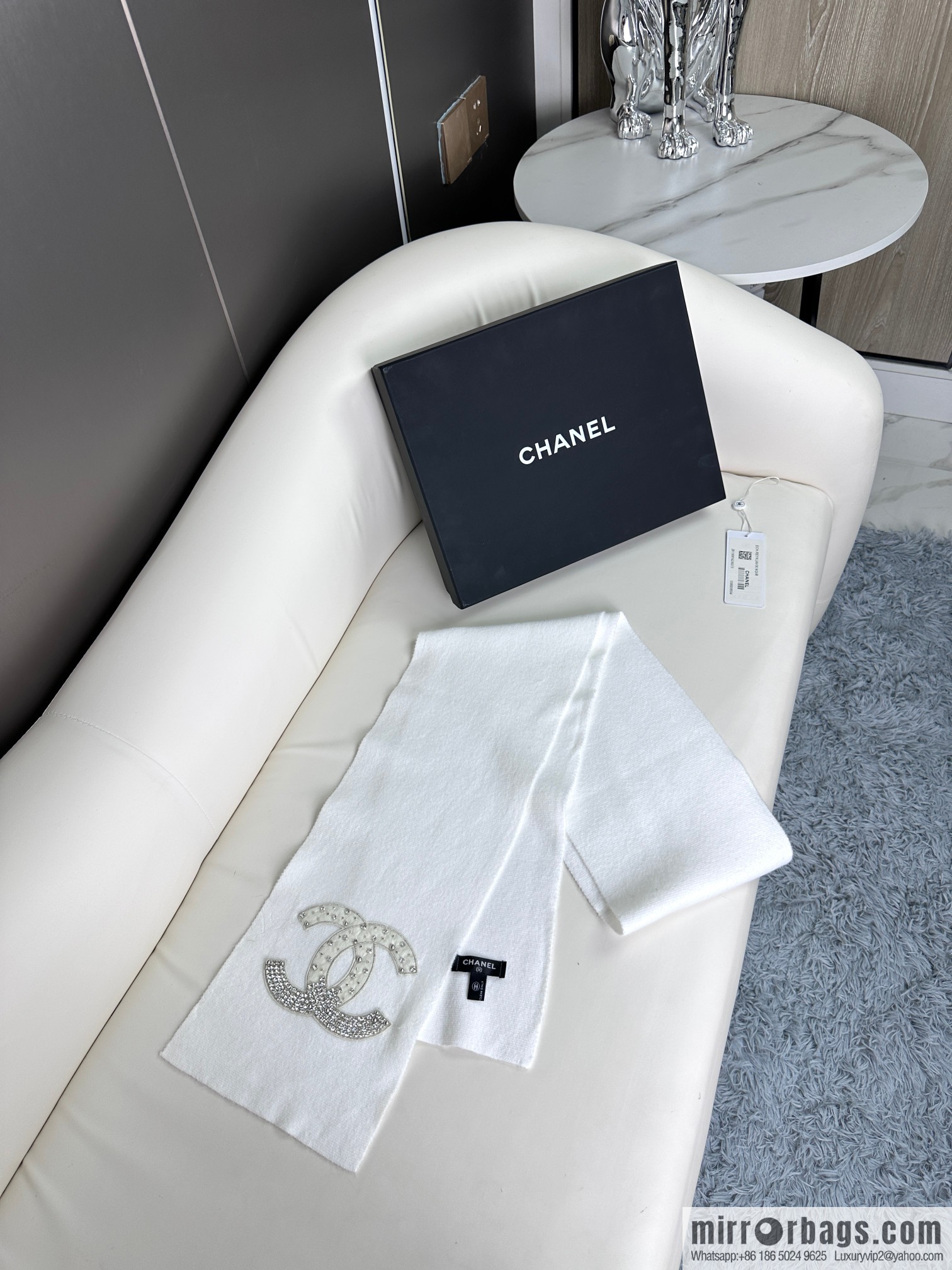 Chanel Premium Handmade Rhinestone Scarf Full of Diamonds