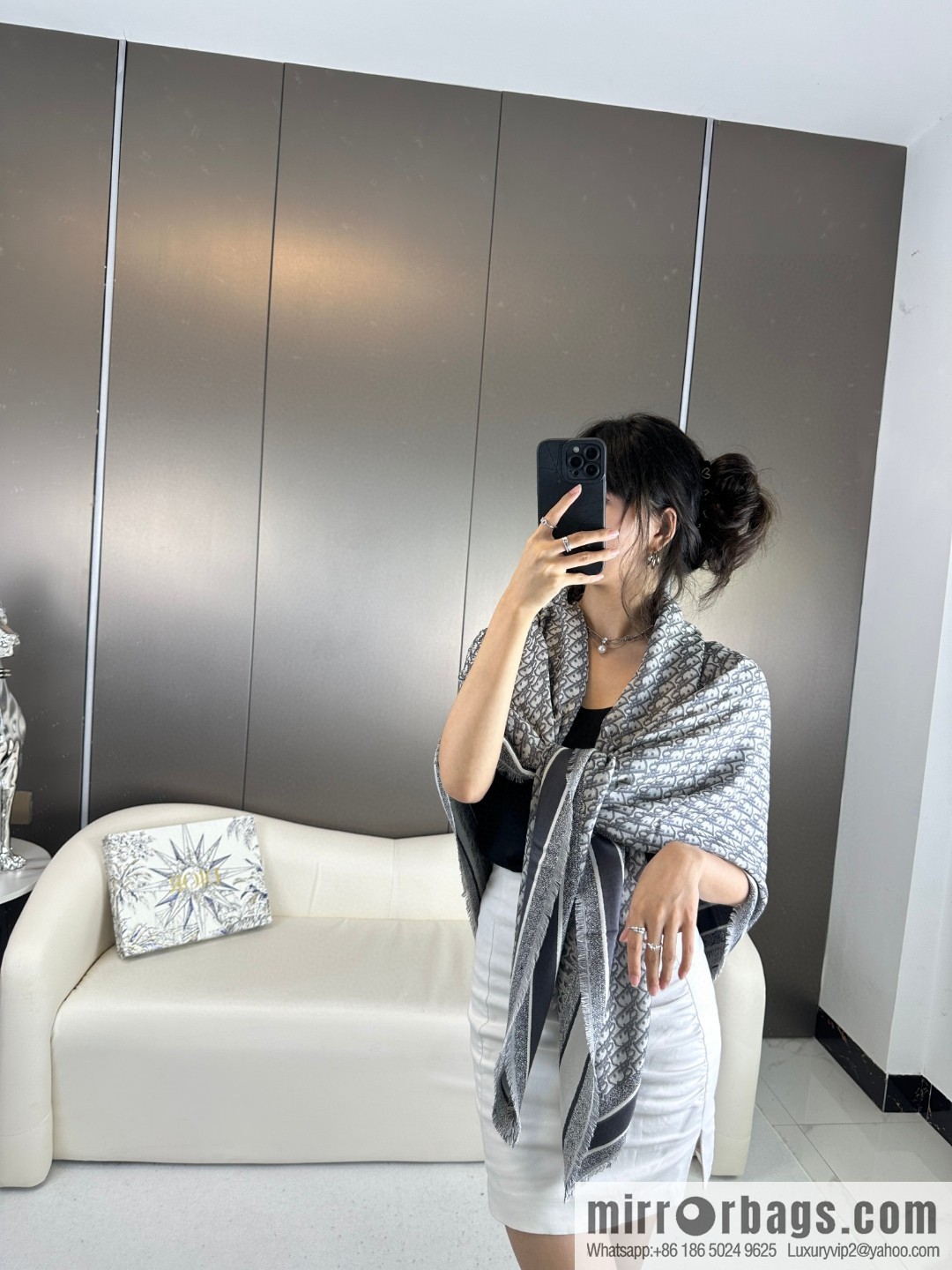 DIOR Oblique print shawl