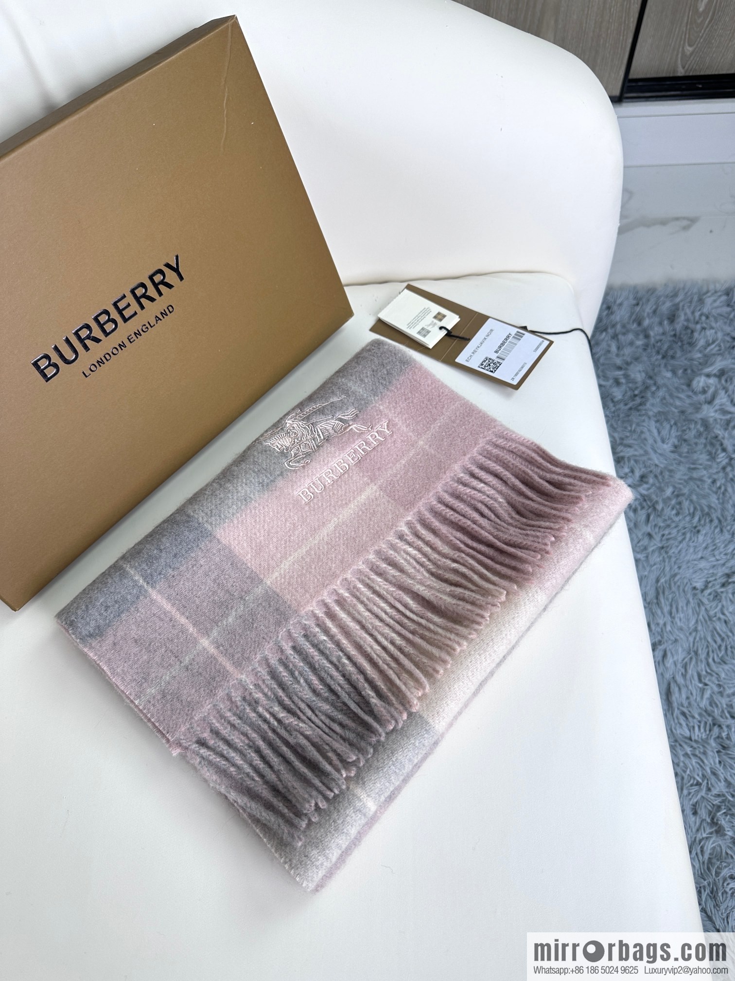 Burberry, counter-grade classic cashmere plaid scarf