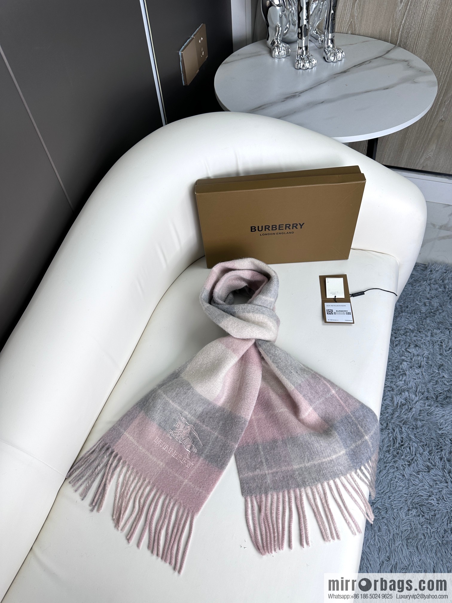Burberry, counter-grade classic cashmere plaid scarf