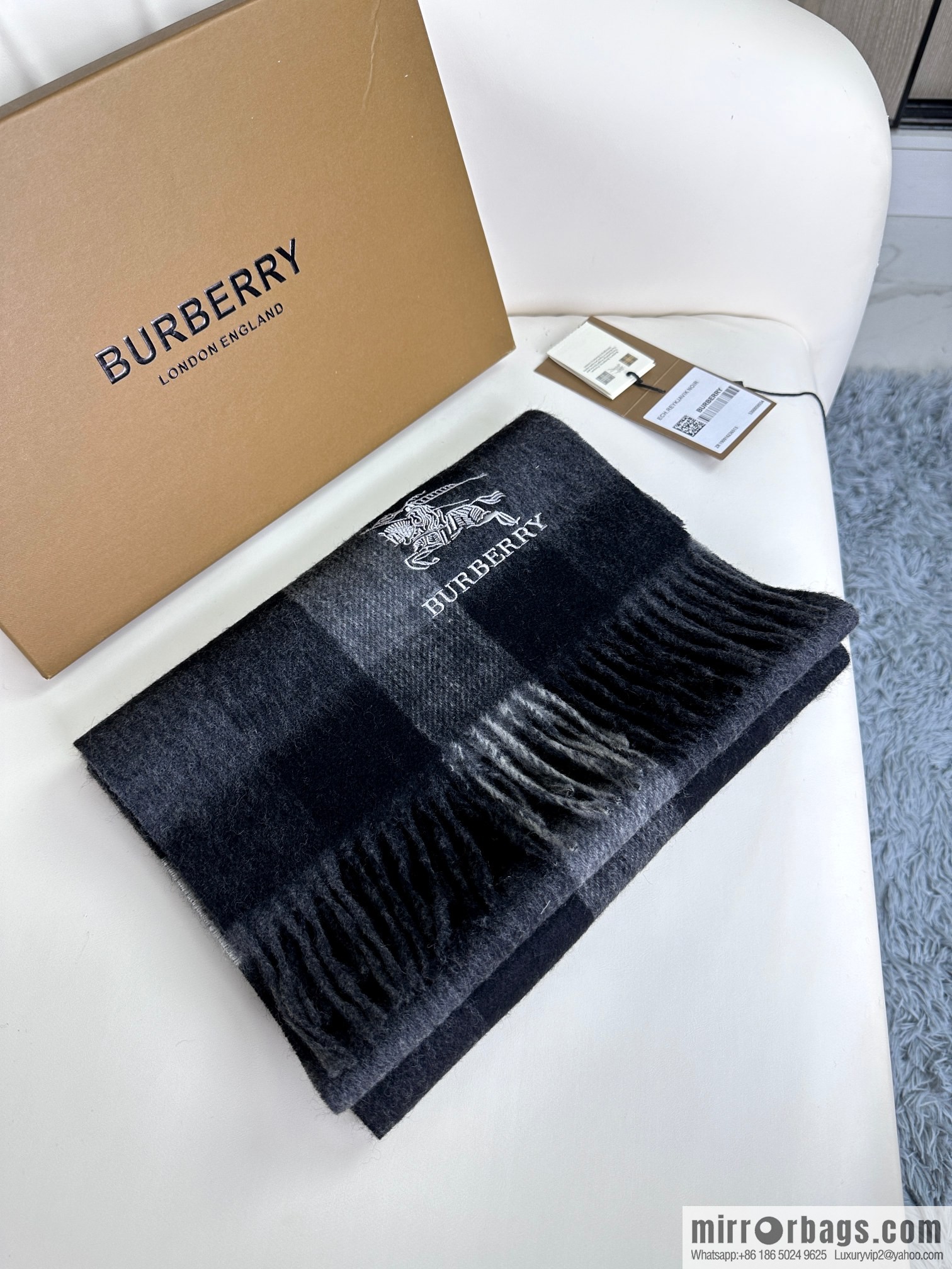 Burberry, counter-grade classic cashmere plaid scarf