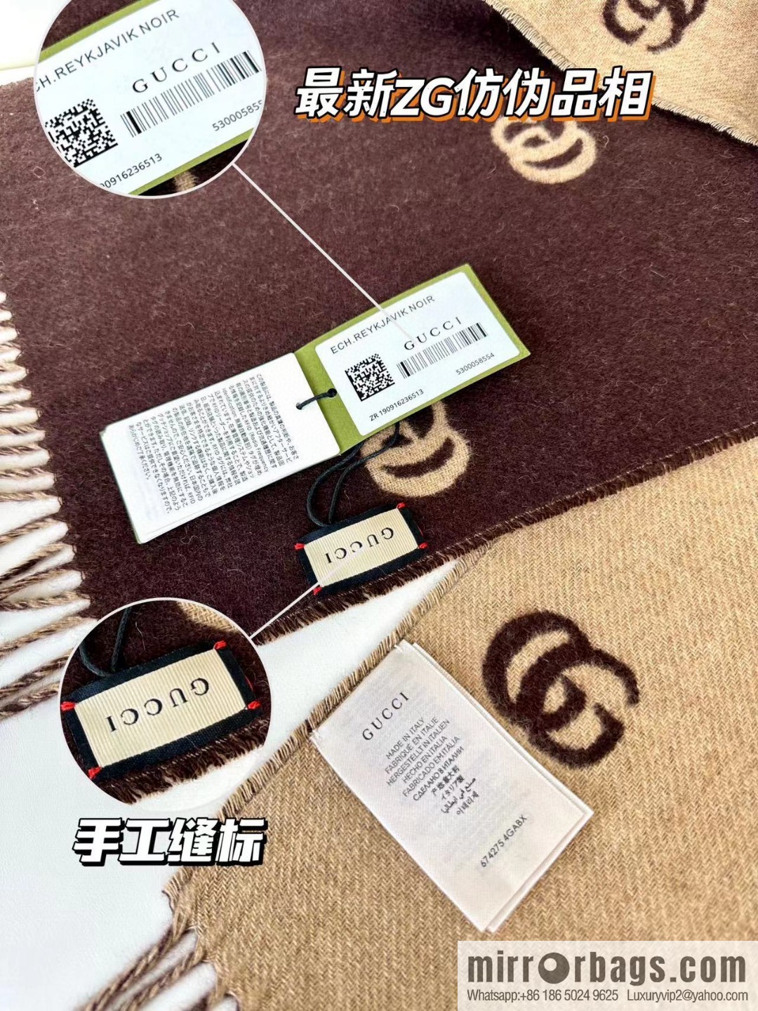 GUCCI 2023 new GG logo, the latest double-sided scarf