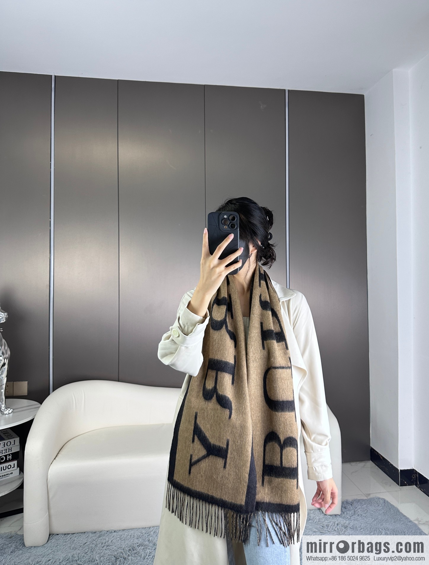 Burberry 2023 new double-sided cashmere scarf