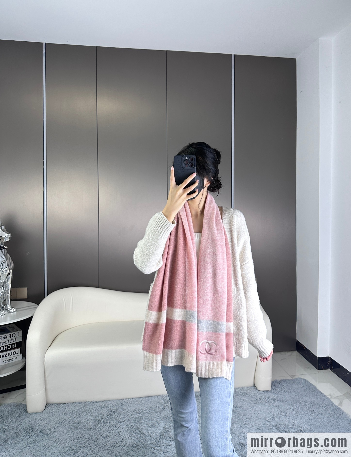 CHANEL 2023 new cashmere knitted scarf