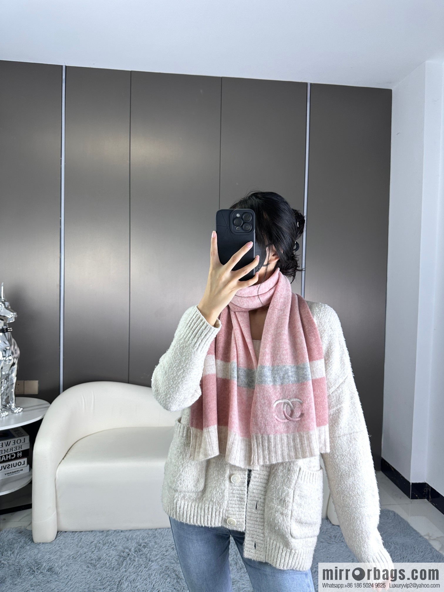 CHANEL 2023 new cashmere knitted scarf