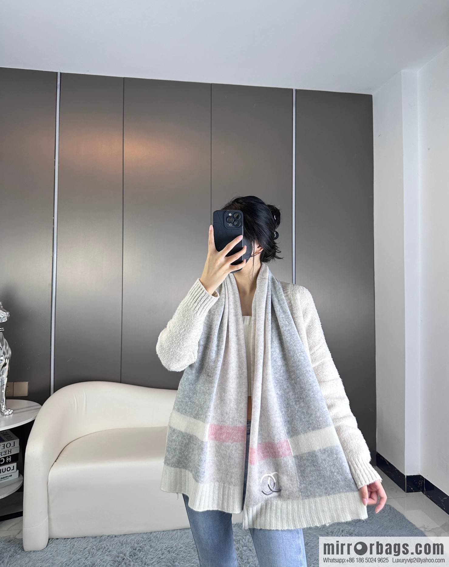 CHANEL 2023 new cashmere knitted scarf
