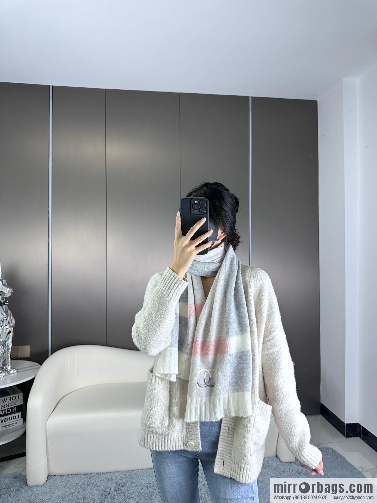 CHANEL 2023 new cashmere knitted scarf