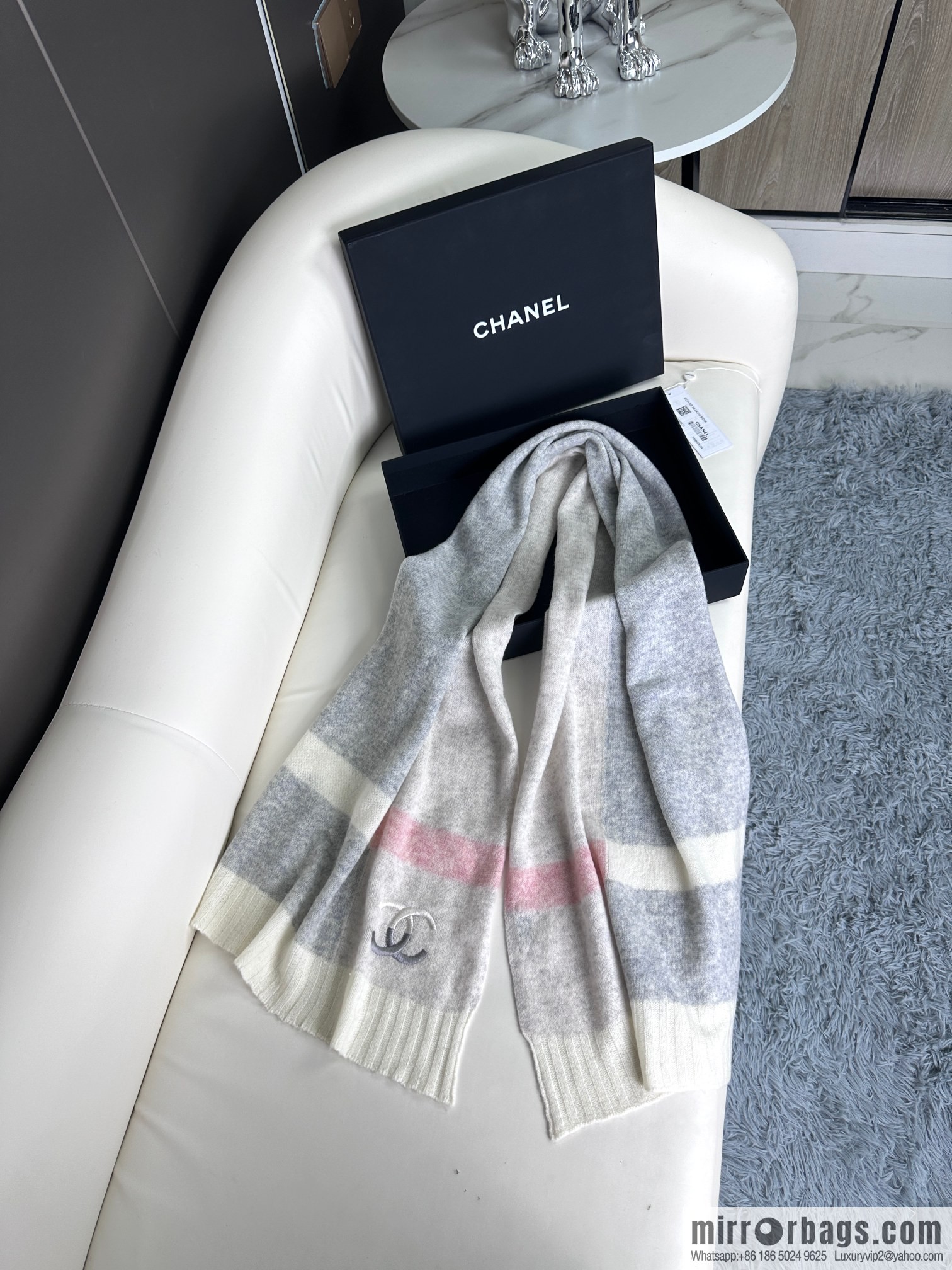 CHANEL 2023 new cashmere knitted scarf
