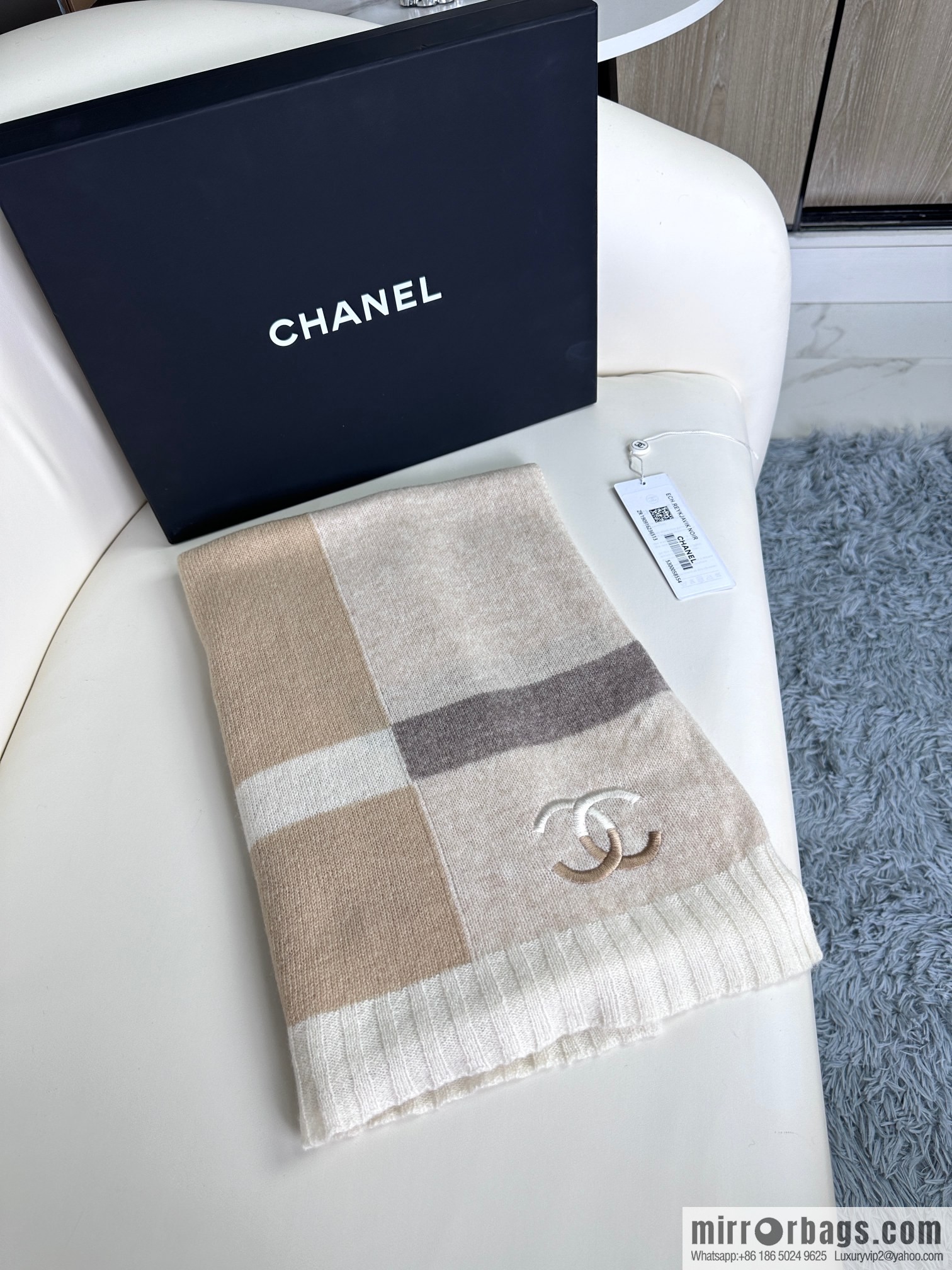 CHANEL 2023 new cashmere knitted scarf
