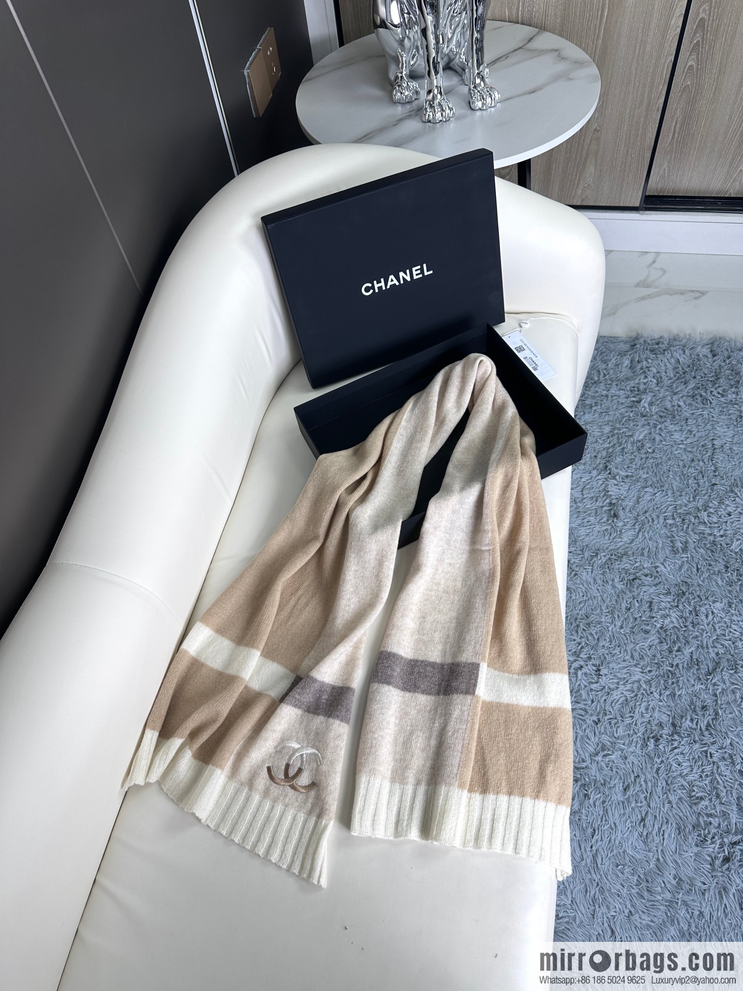 CHANEL 2023 new cashmere knitted scarf