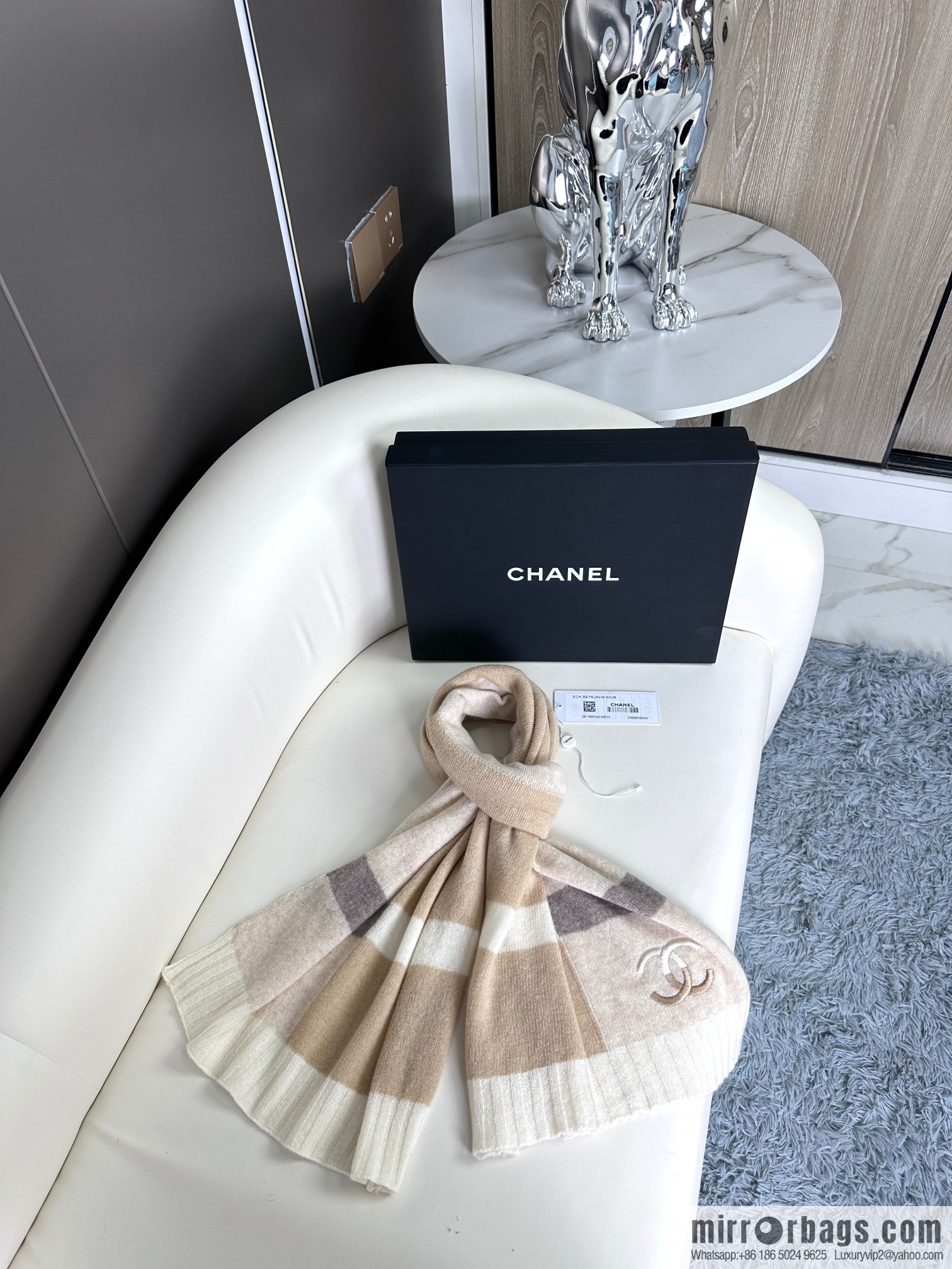 CHANEL 2023 new cashmere knitted scarf