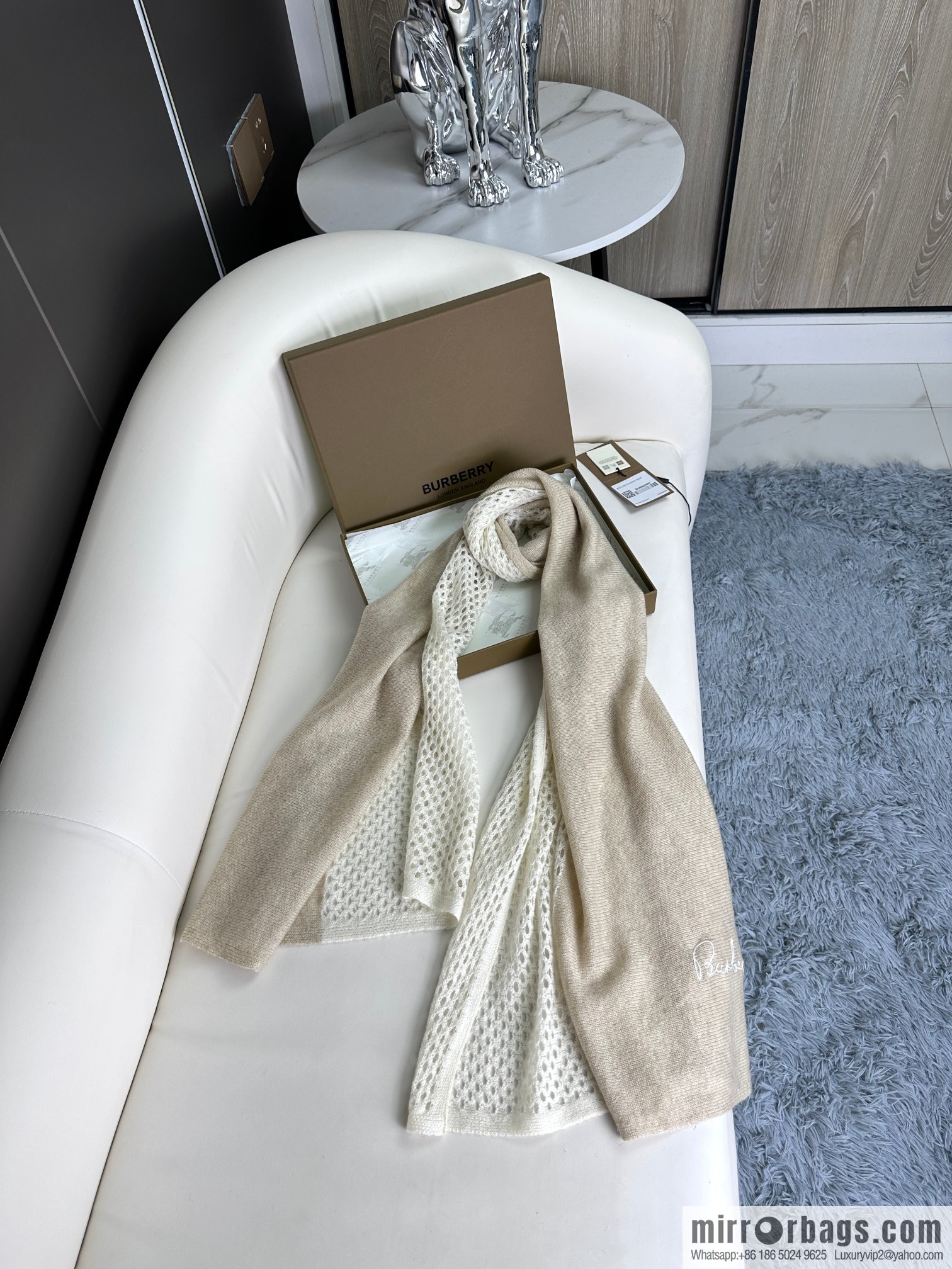 Burberry, Knitted Cashmere Scarf