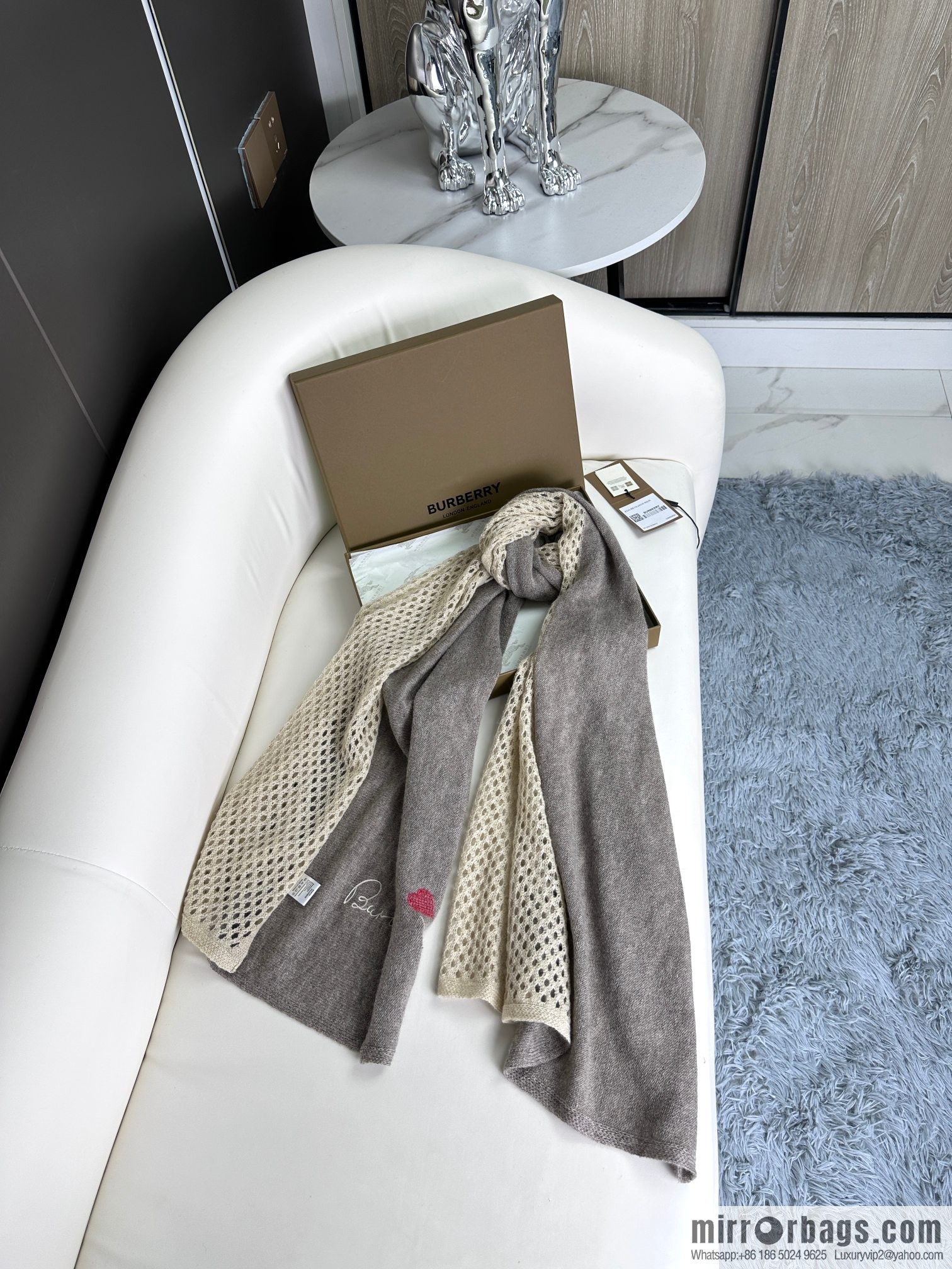 Burberry, Knitted Cashmere Scarf
