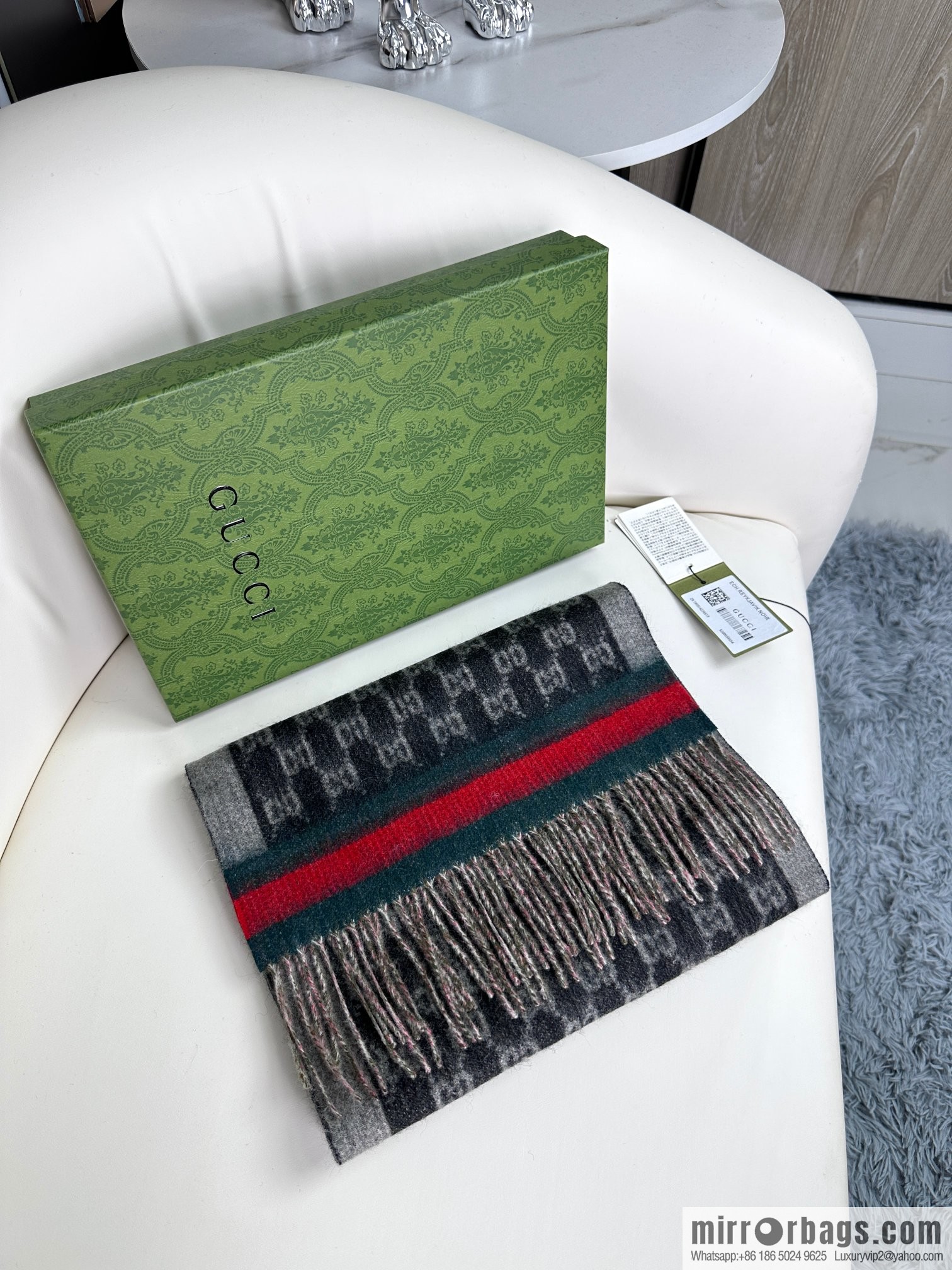 GUCCI Gucci 2023 new GG letter elements, men's scarf