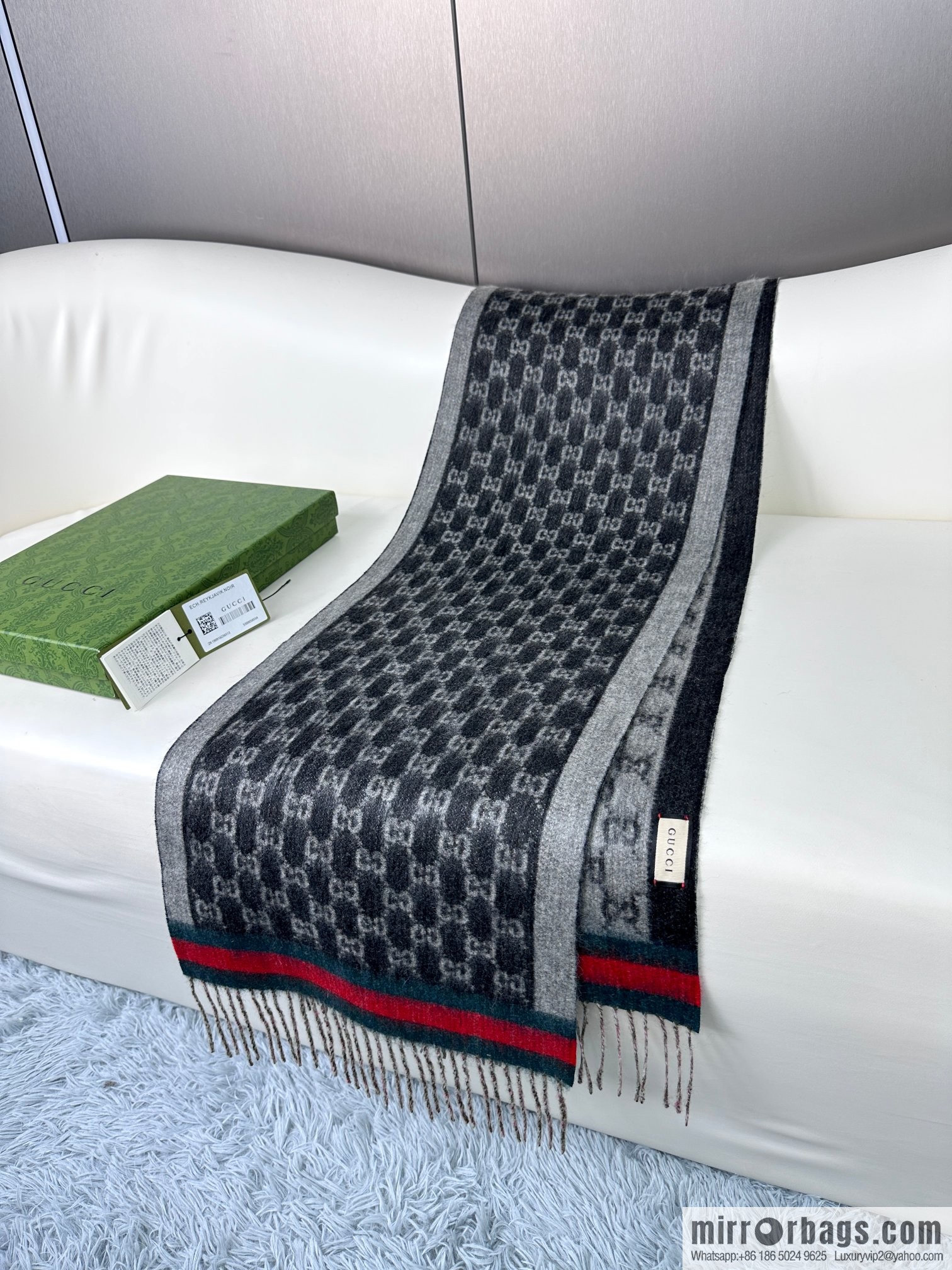 GUCCI Gucci 2023 new GG letter elements, men's scarf