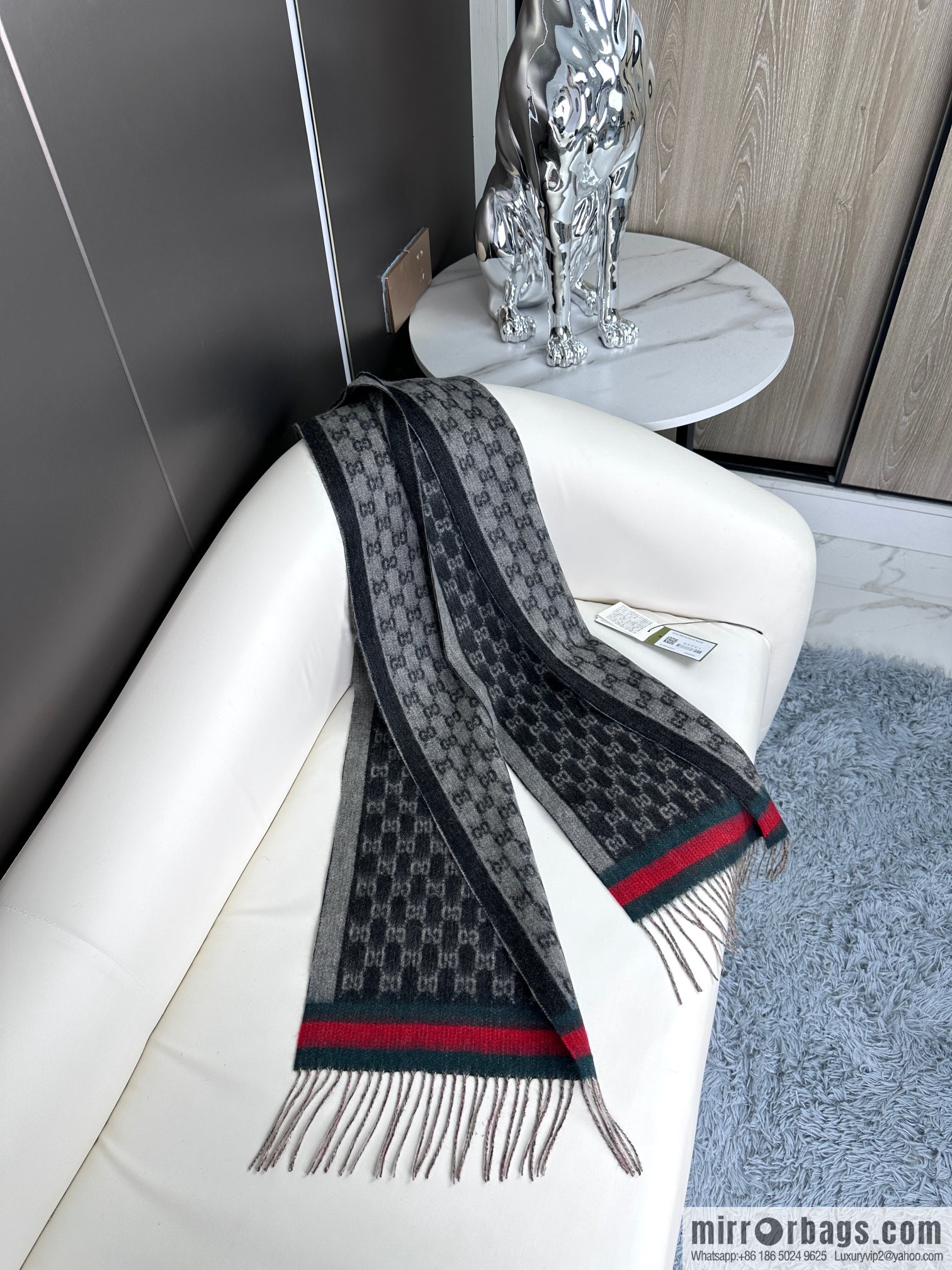 GUCCI Gucci 2023 new GG letter elements, men's scarf