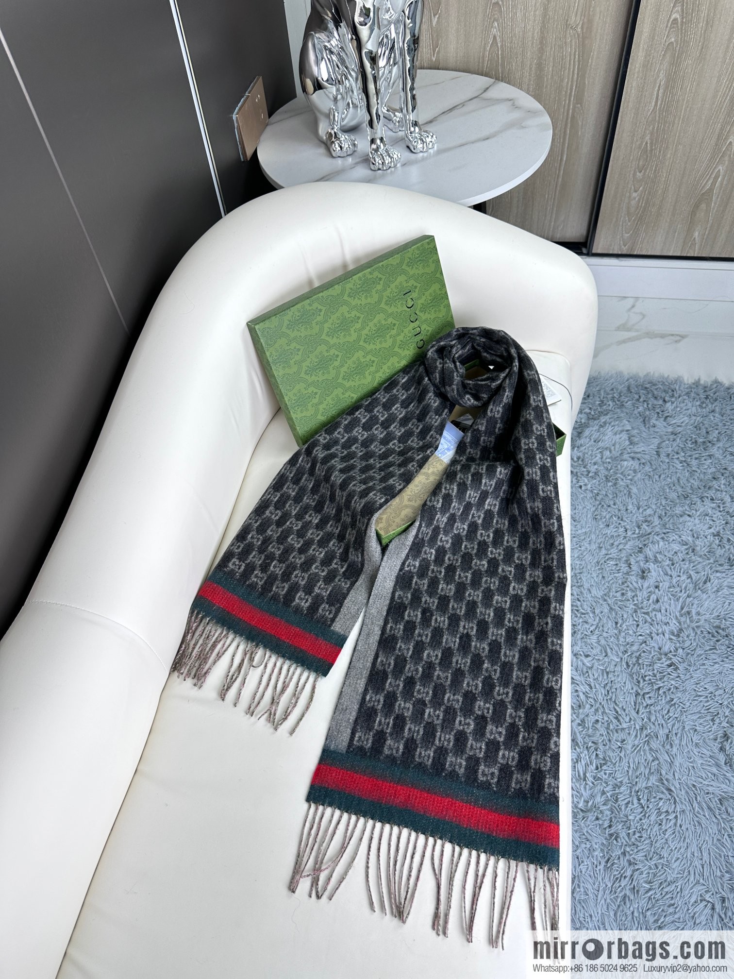 GUCCI Gucci 2023 new GG letter elements, men's scarf