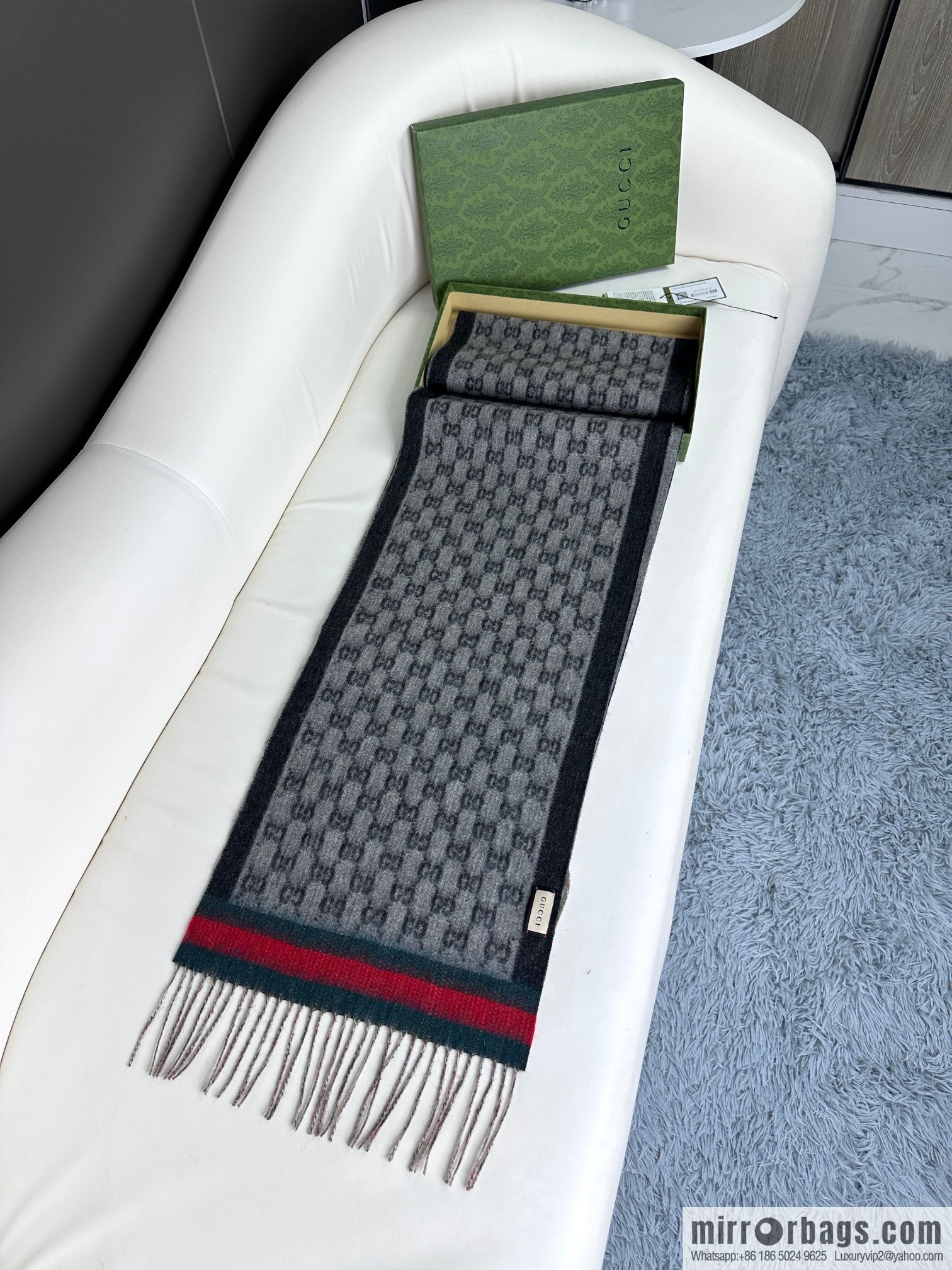 GUCCI Gucci 2023 new GG letter elements, men's scarf