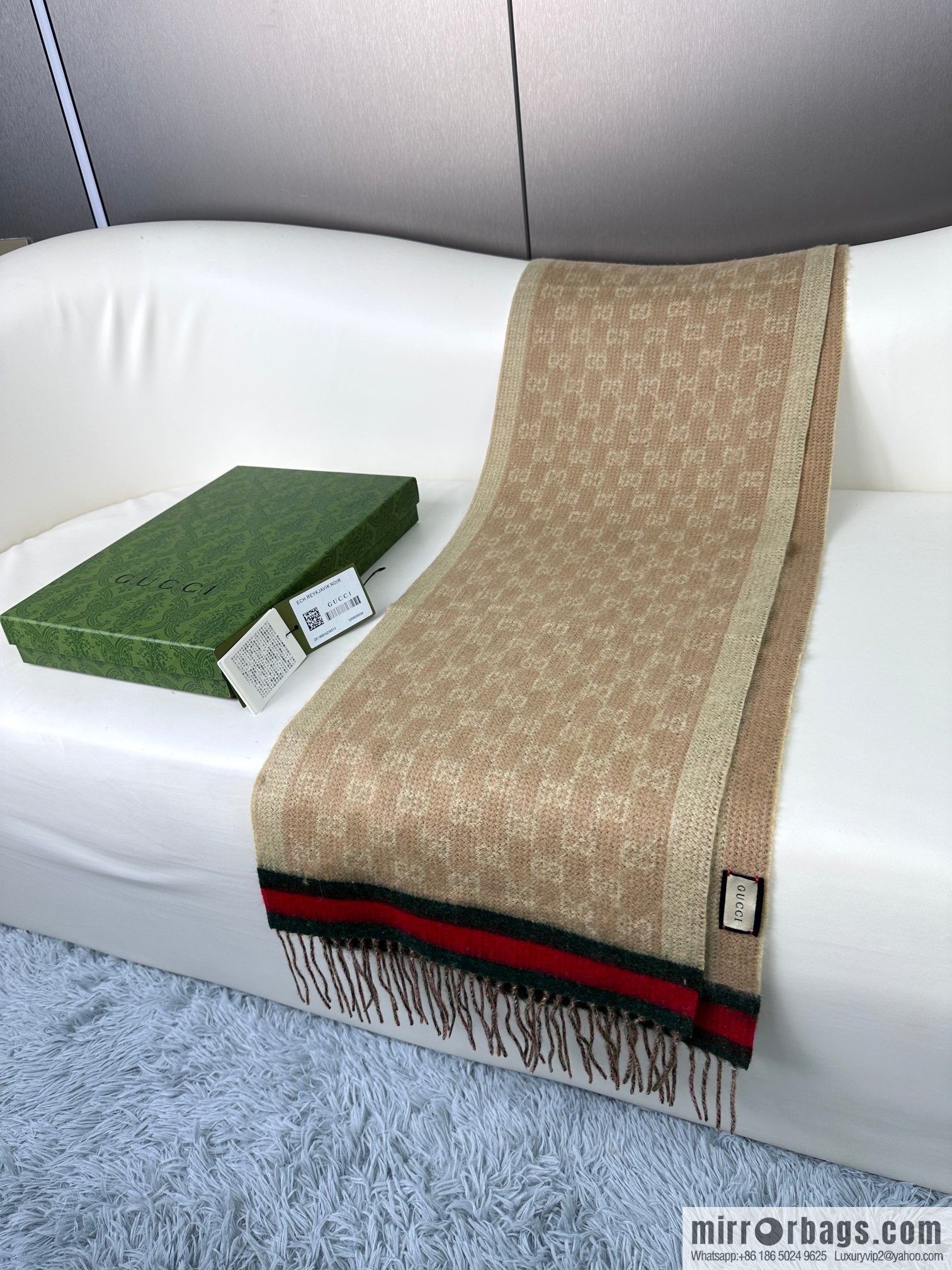 GUCCI Gucci 2023 new GG letter elements, men's scarf
