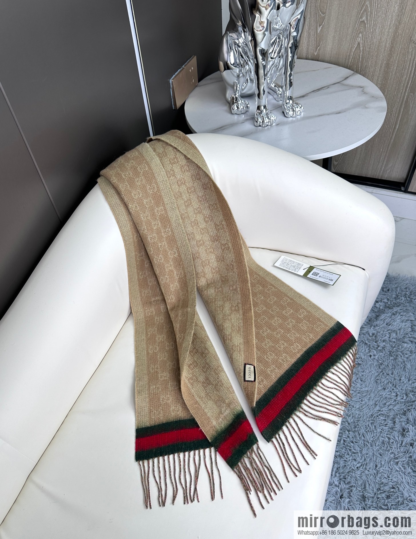 GUCCI Gucci 2023 new GG letter elements, men's scarf