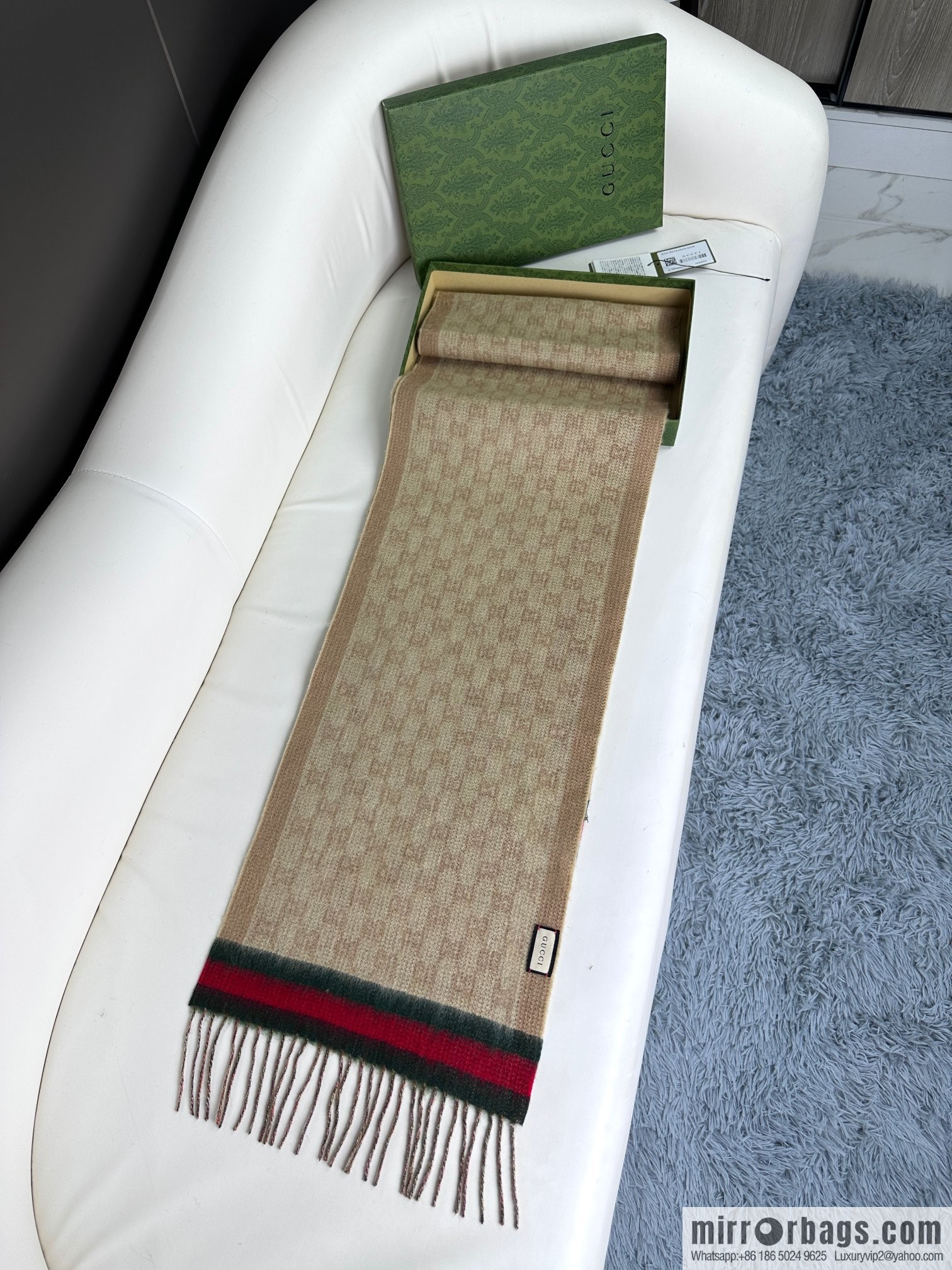 GUCCI Gucci 2023 new GG letter elements, men's scarf