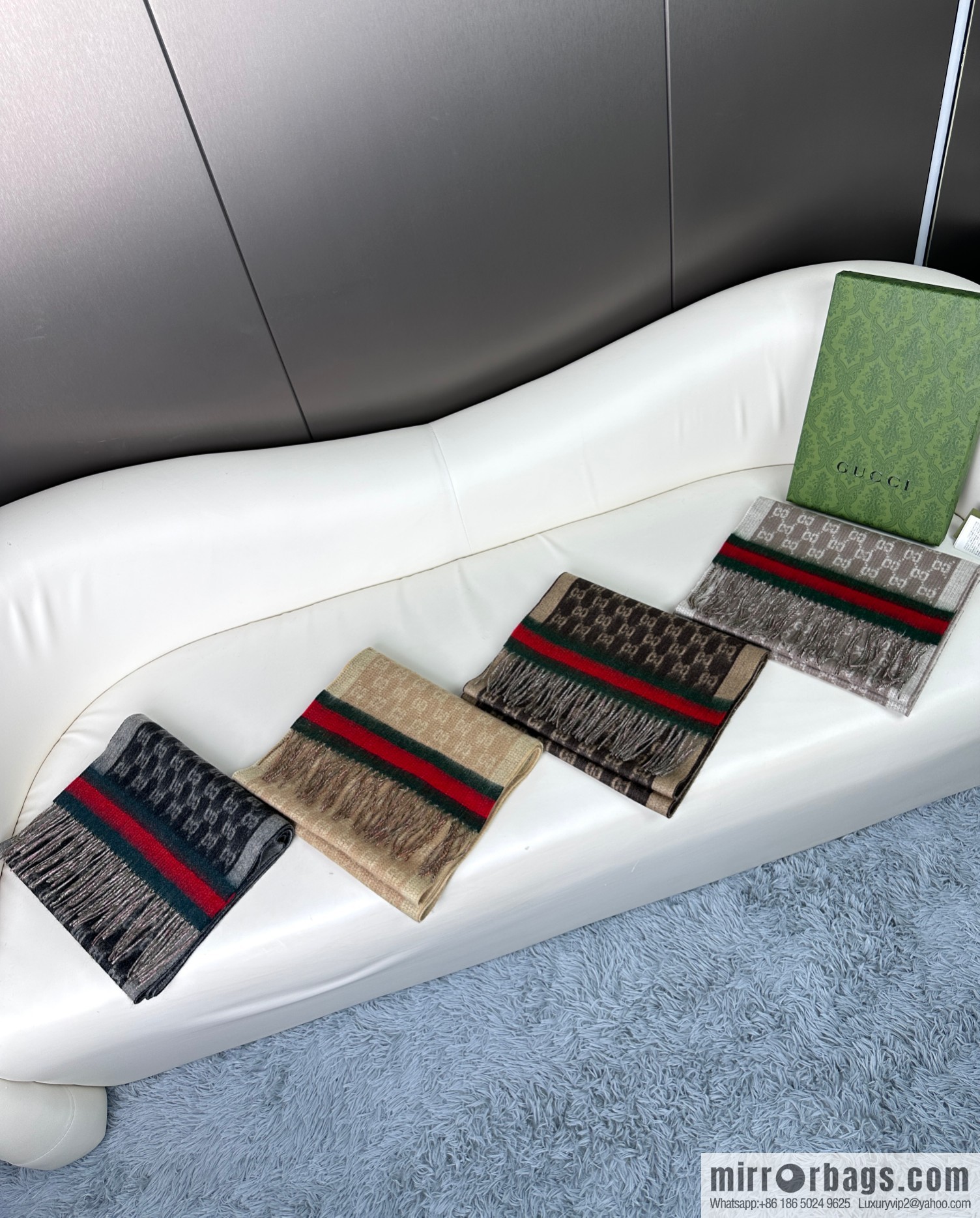 GUCCI Gucci 2023 new GG letter elements, men's scarf