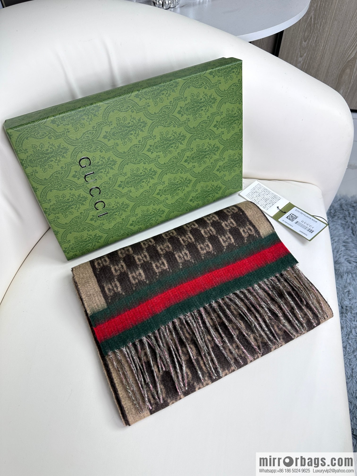 GUCCI Gucci 2023 new GG letter elements, men's scarf