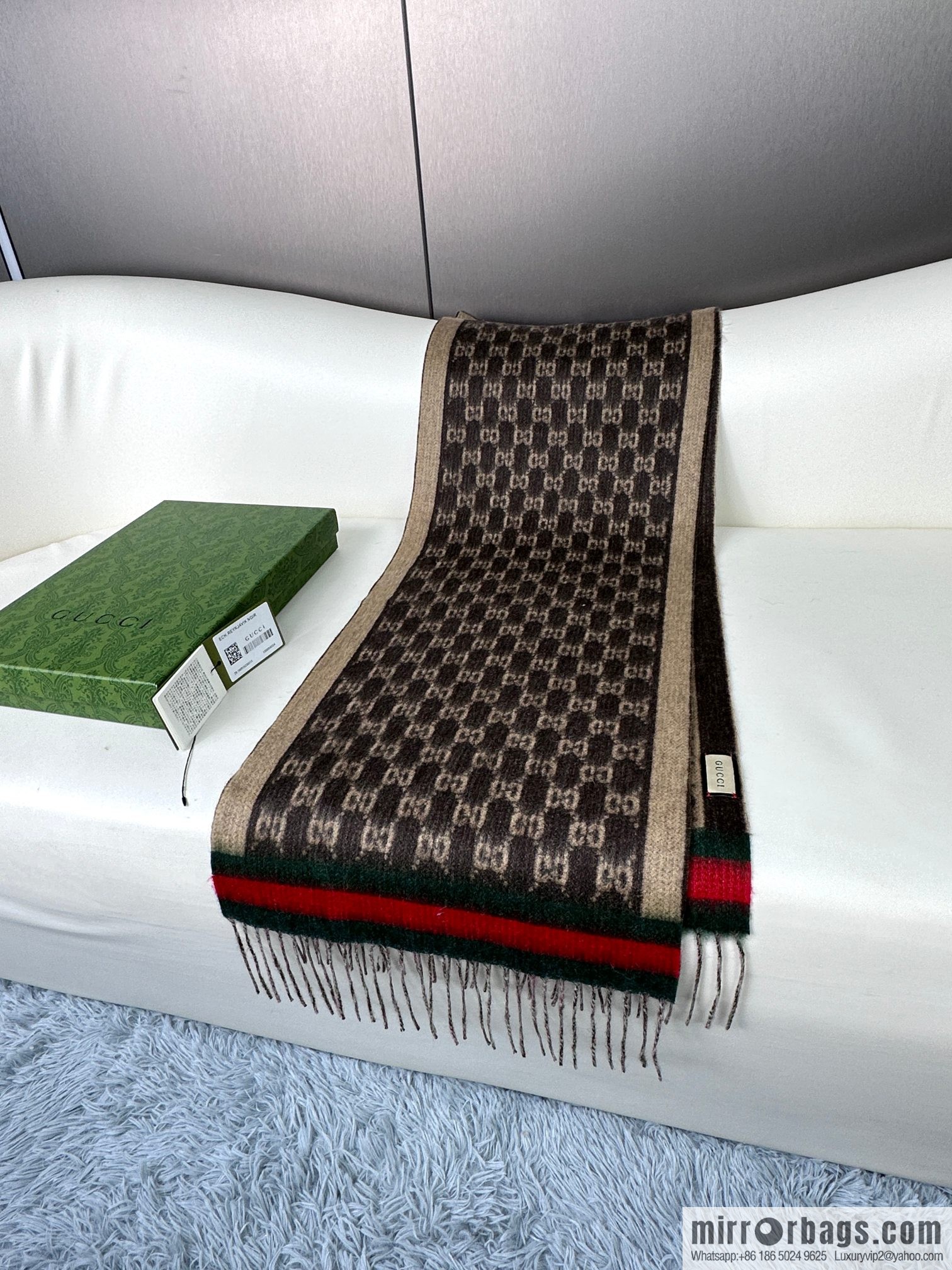 GUCCI Gucci 2023 new GG letter elements, men's scarf