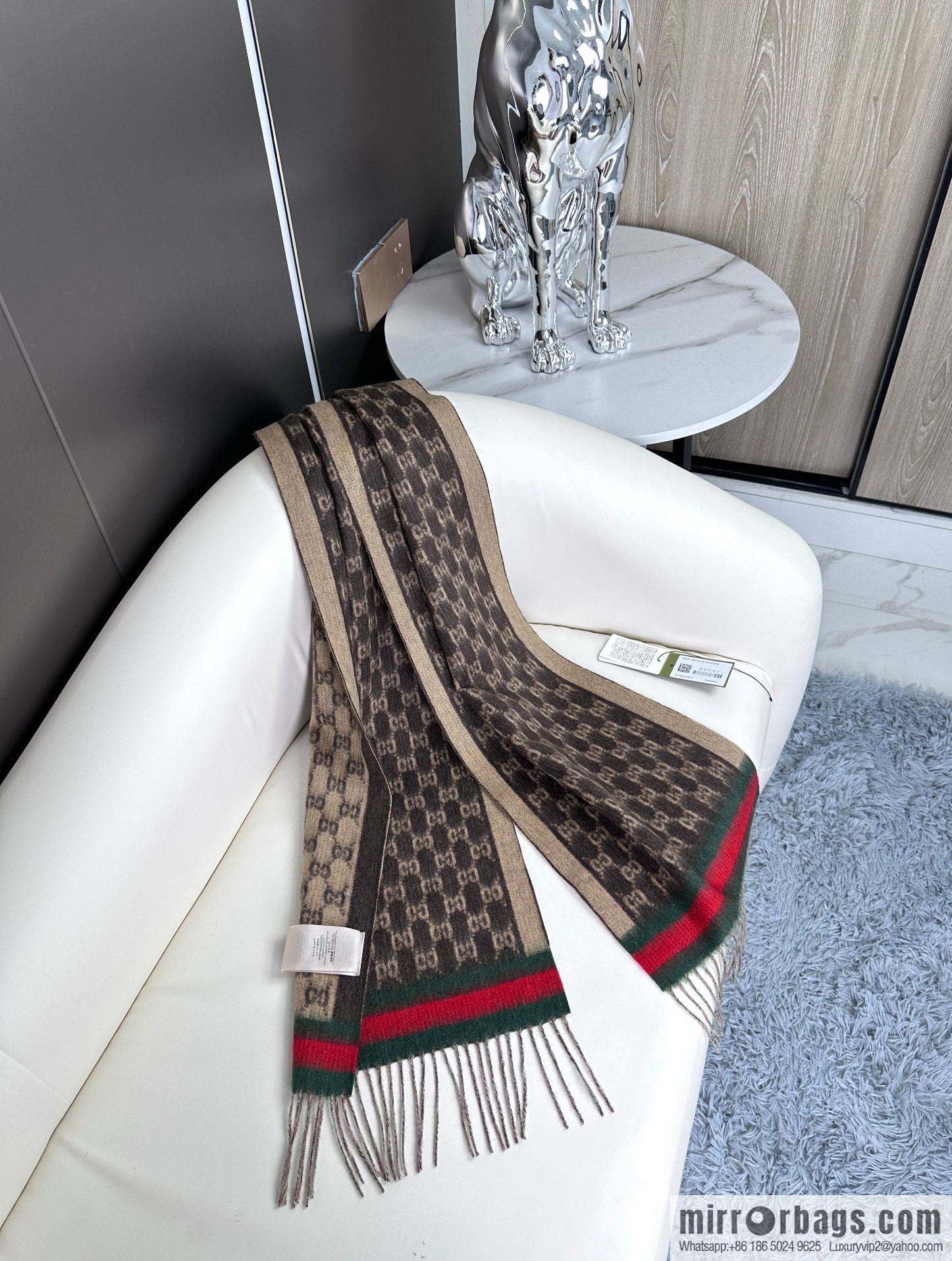 GUCCI Gucci 2023 new GG letter elements, men's scarf