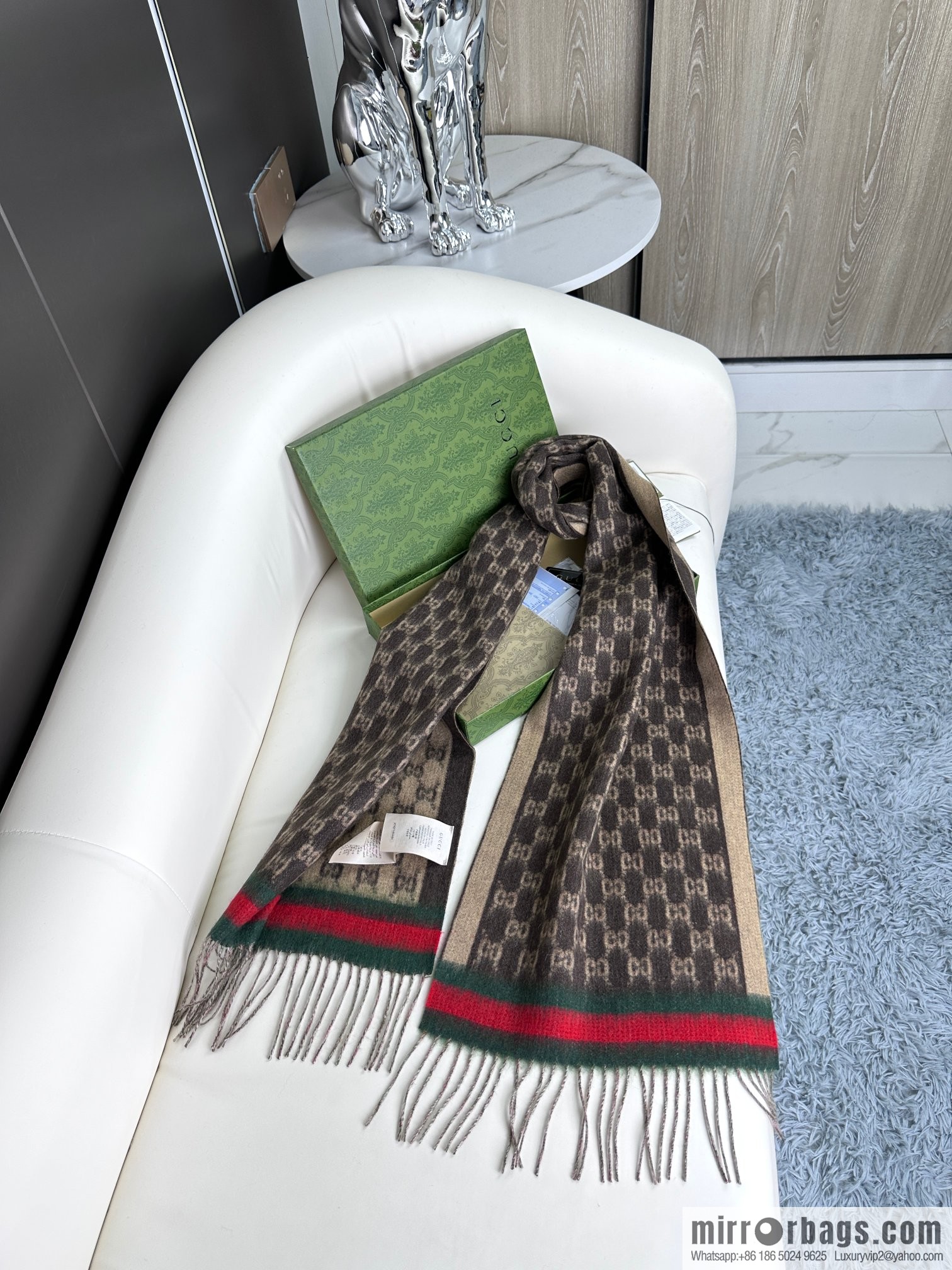 GUCCI Gucci 2023 new GG letter elements, men's scarf