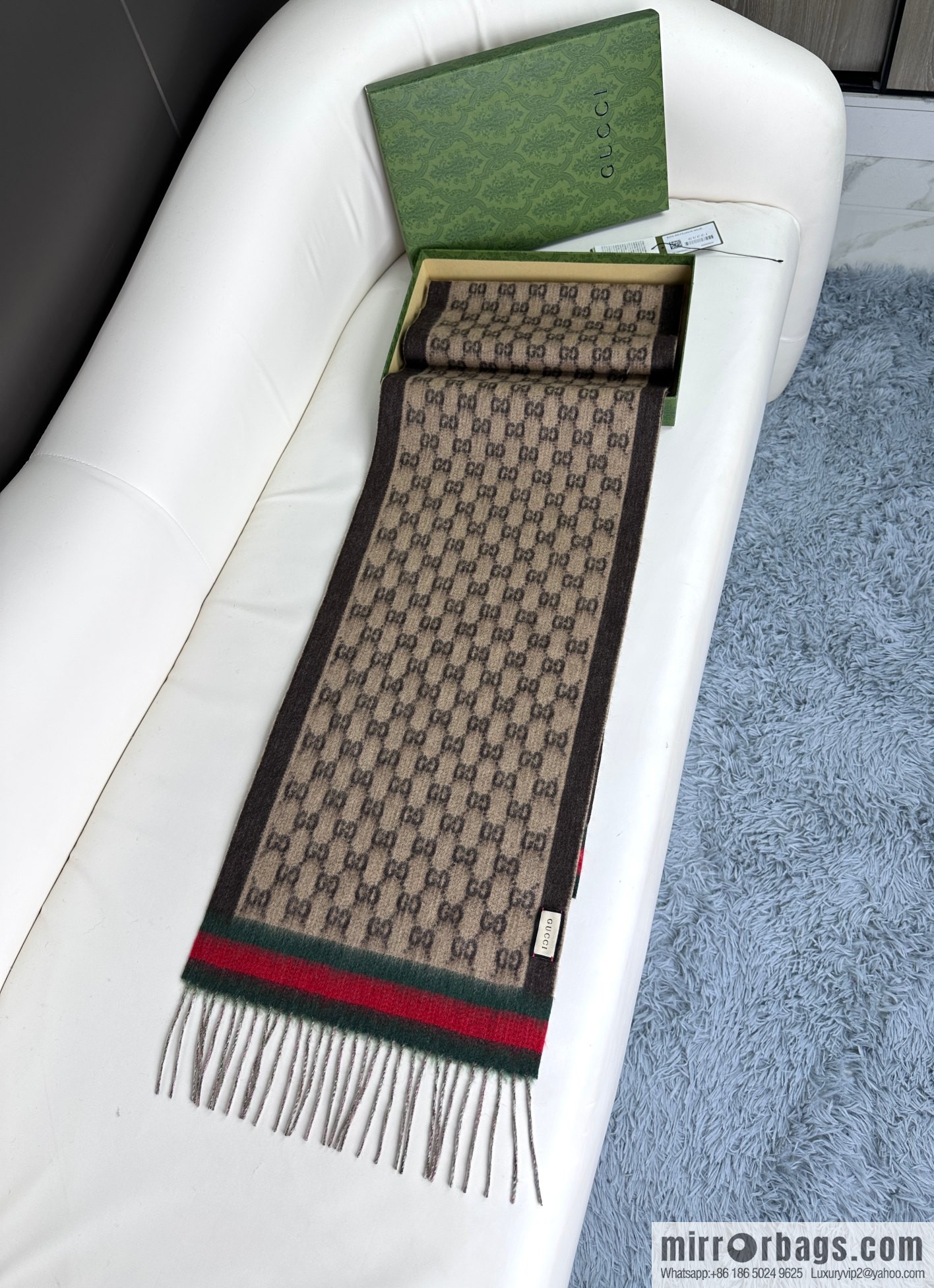 GUCCI Gucci 2023 new GG letter elements, men's scarf