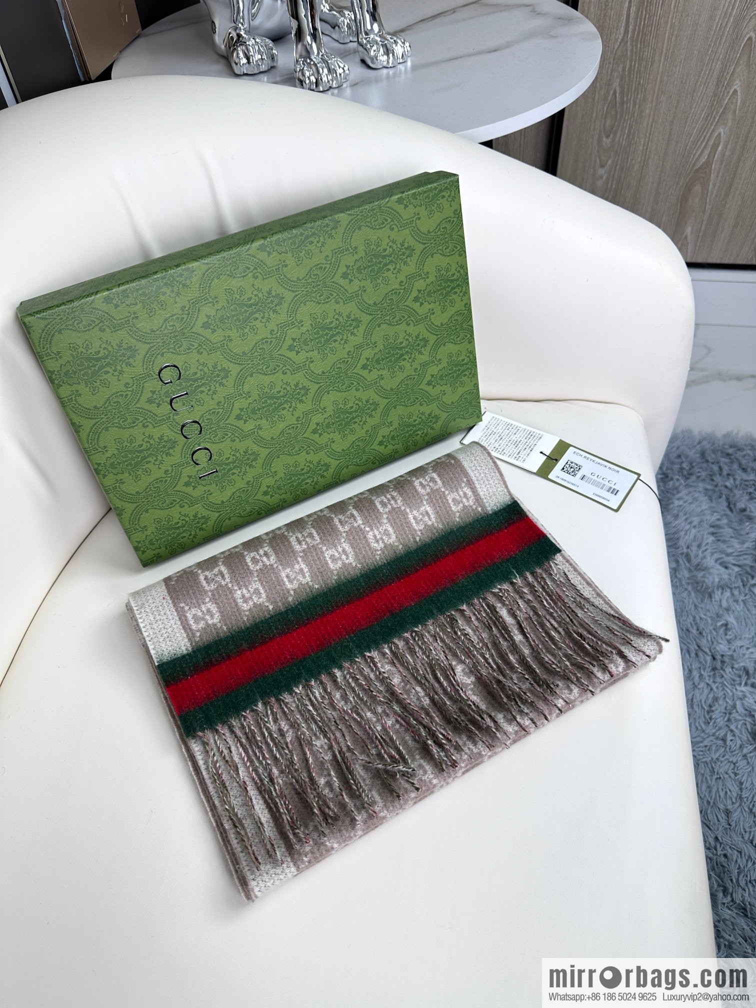 GUCCI Gucci 2023 new GG letter elements, men's scarf