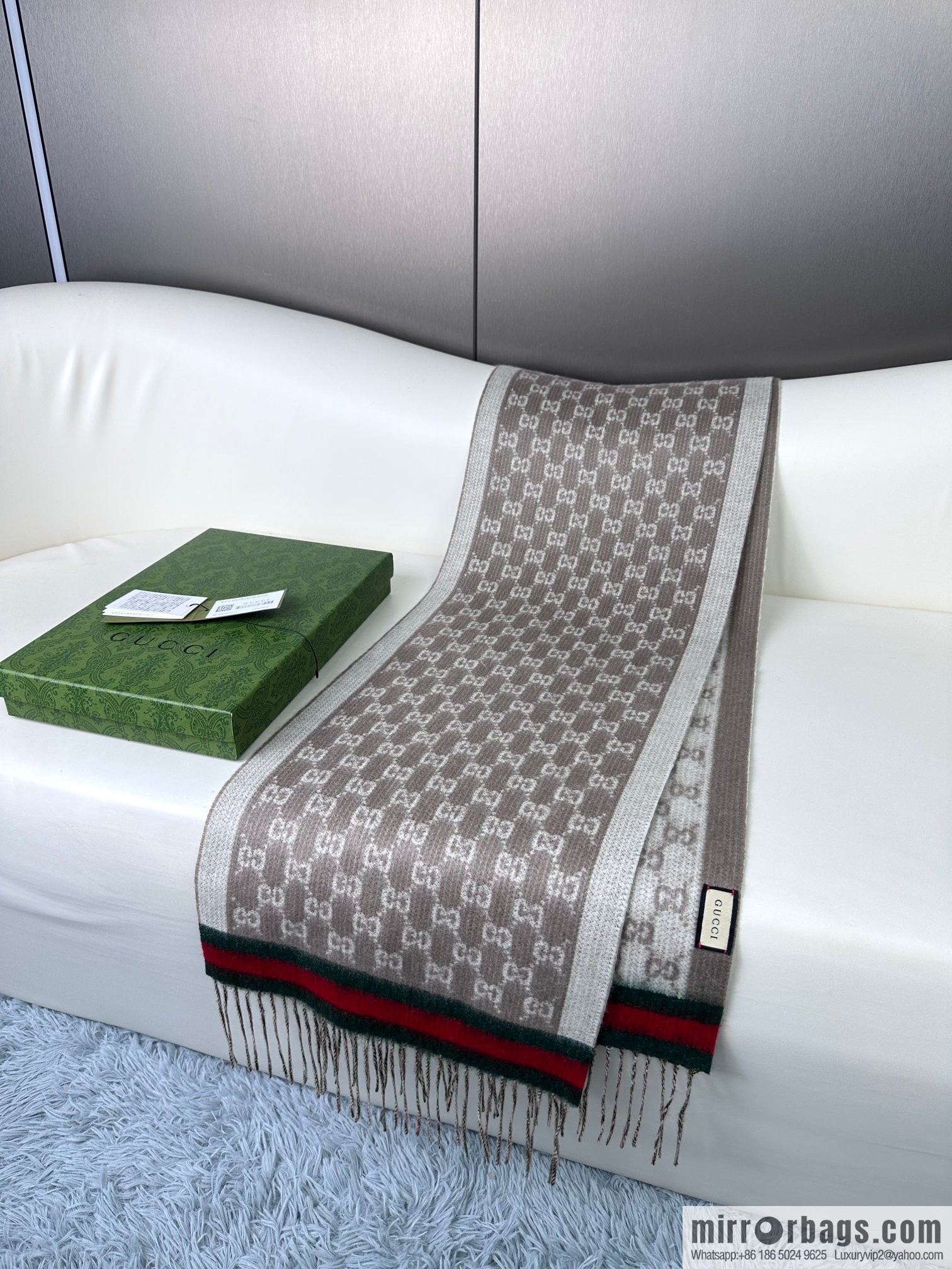 GUCCI Gucci 2023 new GG letter elements, men's scarf