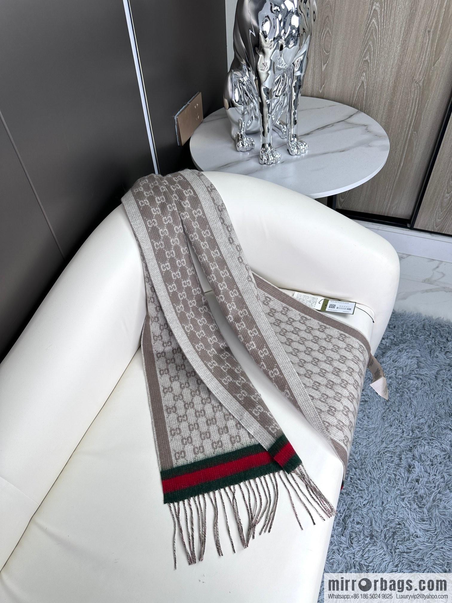 GUCCI Gucci 2023 new GG letter elements, men's scarf