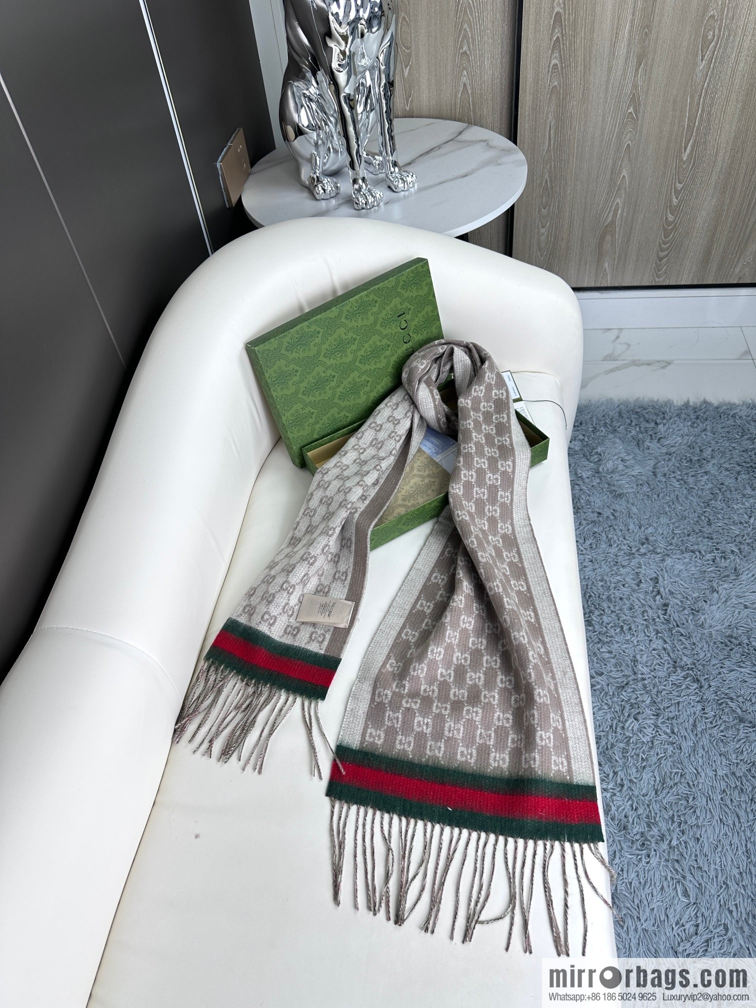 GUCCI Gucci 2023 new GG letter elements, men's scarf