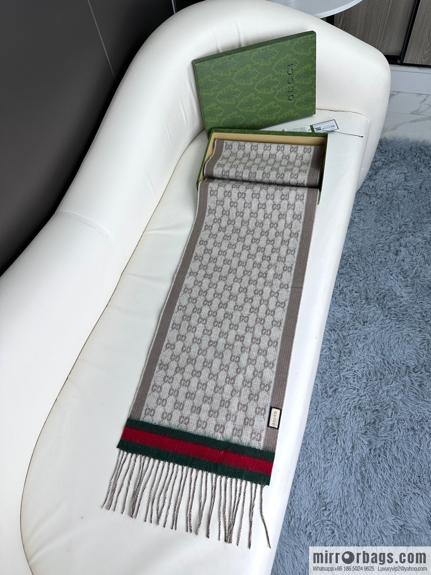 GUCCI Gucci 2023 new GG letter elements, men's scarf
