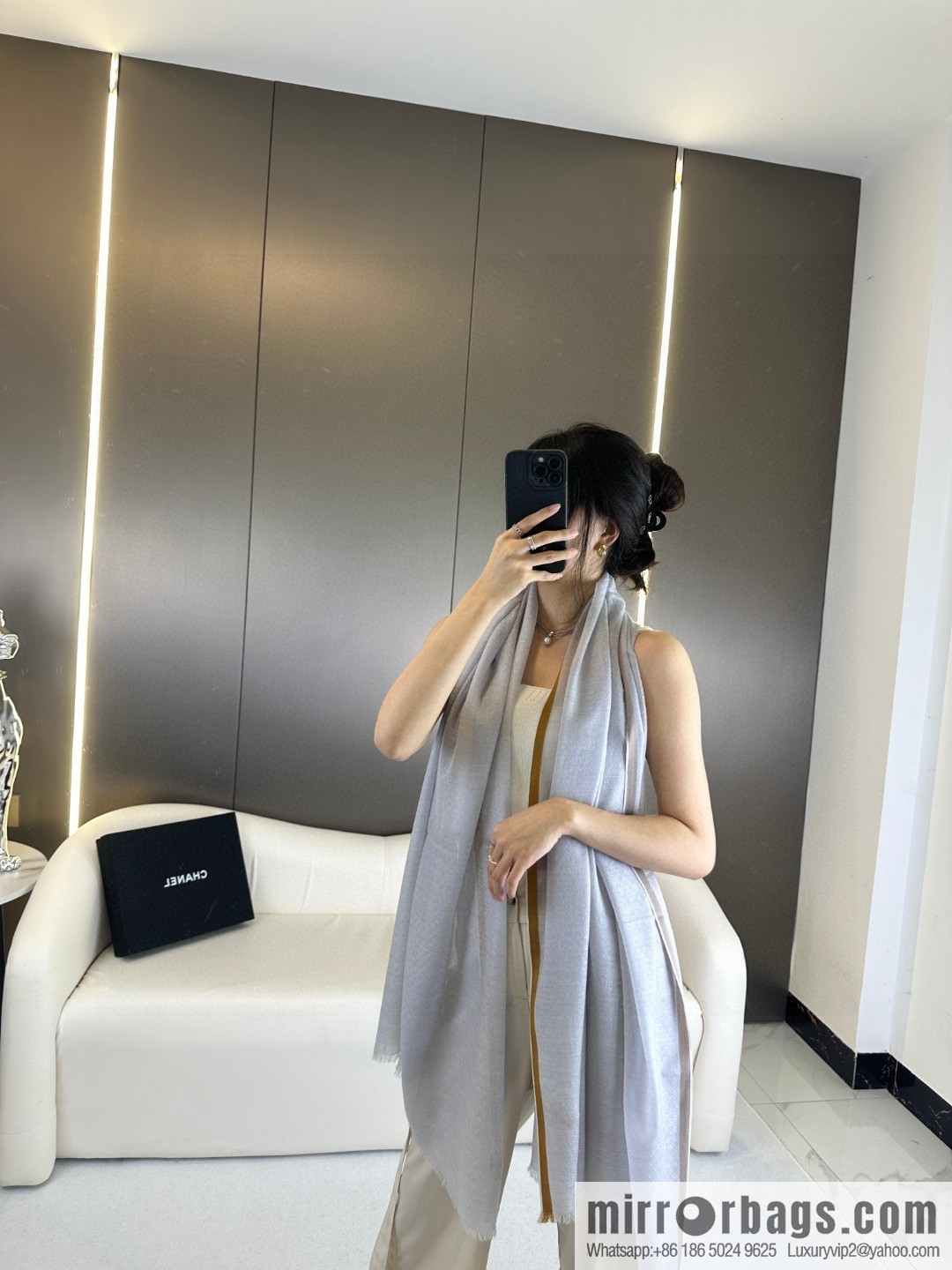 CHANEL cashmere scarf