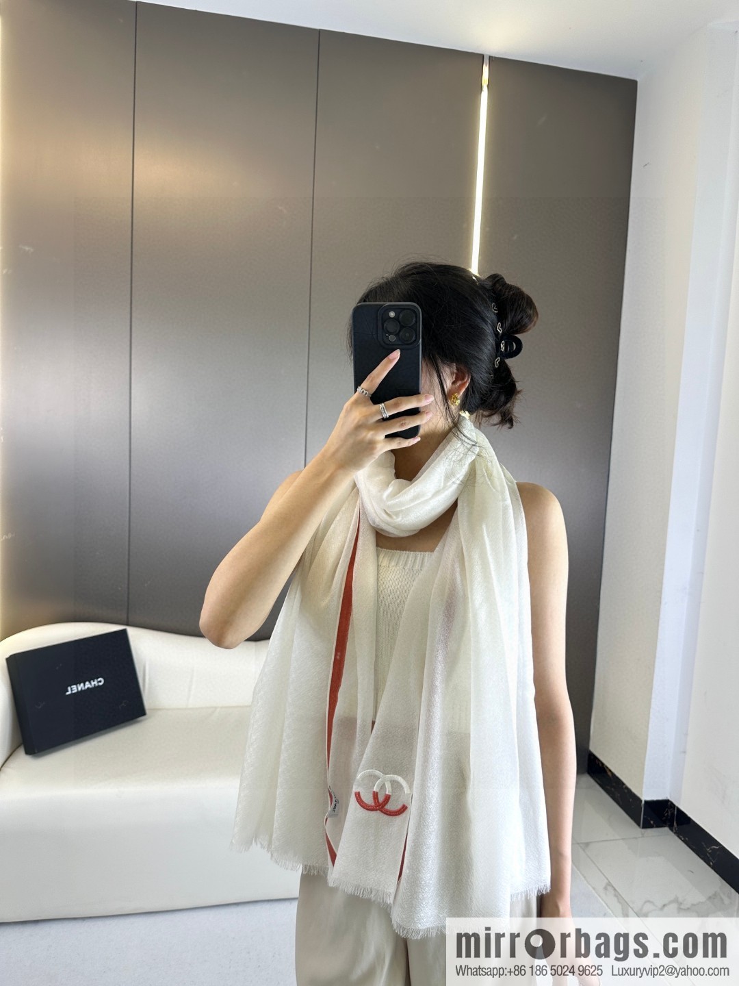 CHANEL cashmere scarf
