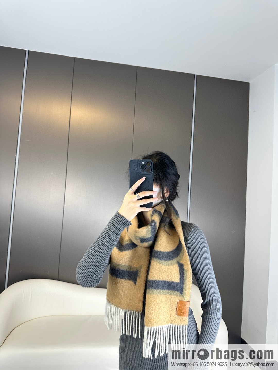 LOEWE new product gradual change wool mohair scarf