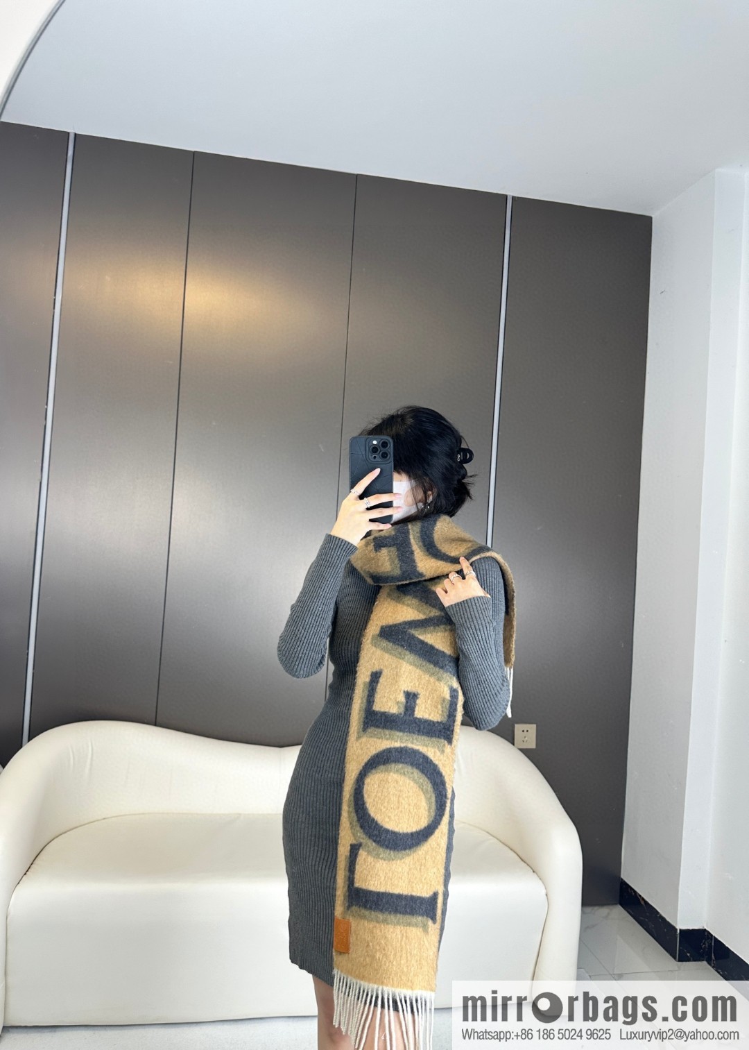 LOEWE new product gradual change wool mohair scarf