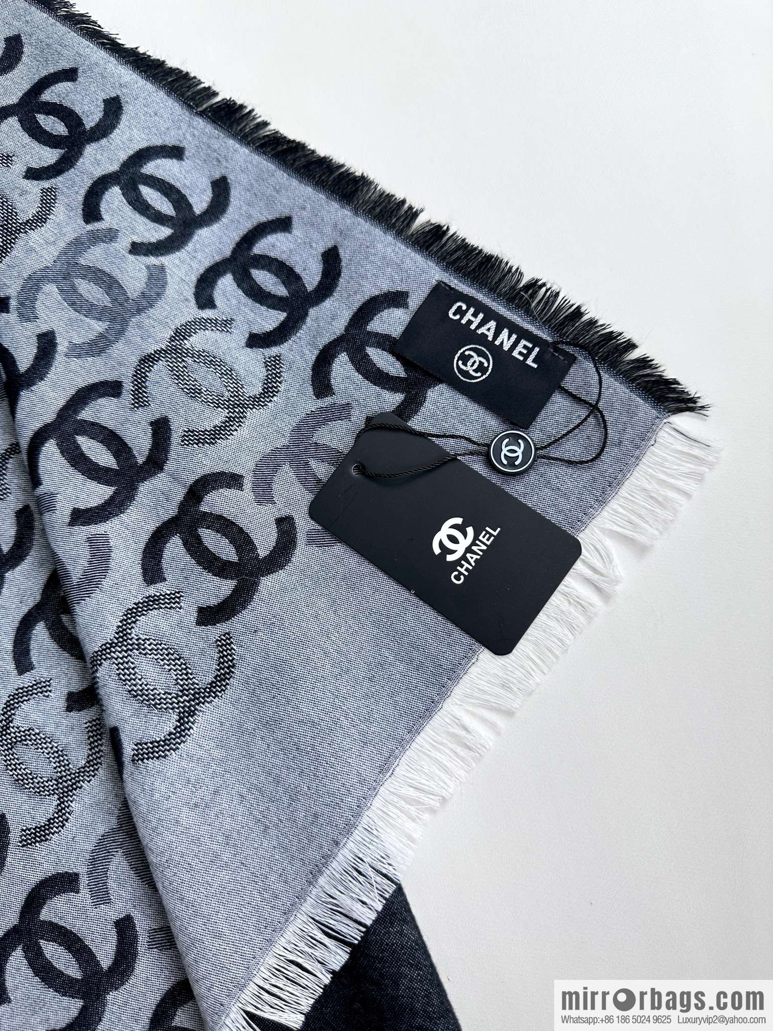 CHANEL double C letter logo shawl
