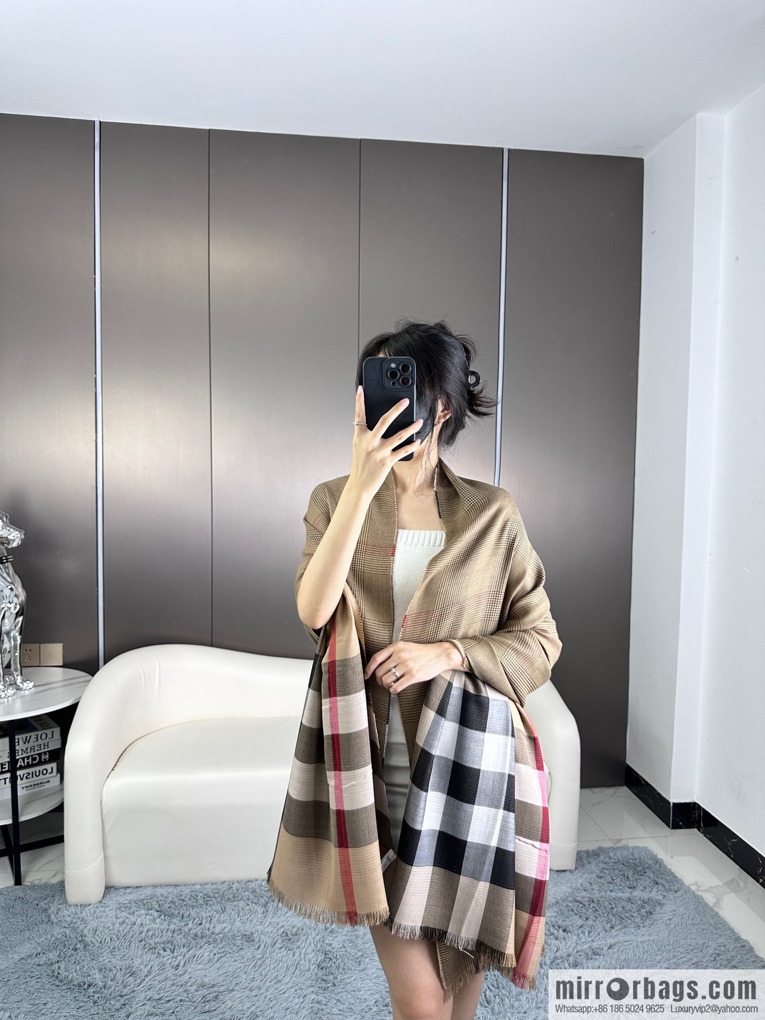 Burberry Thousand Birds Double Sided Shawl