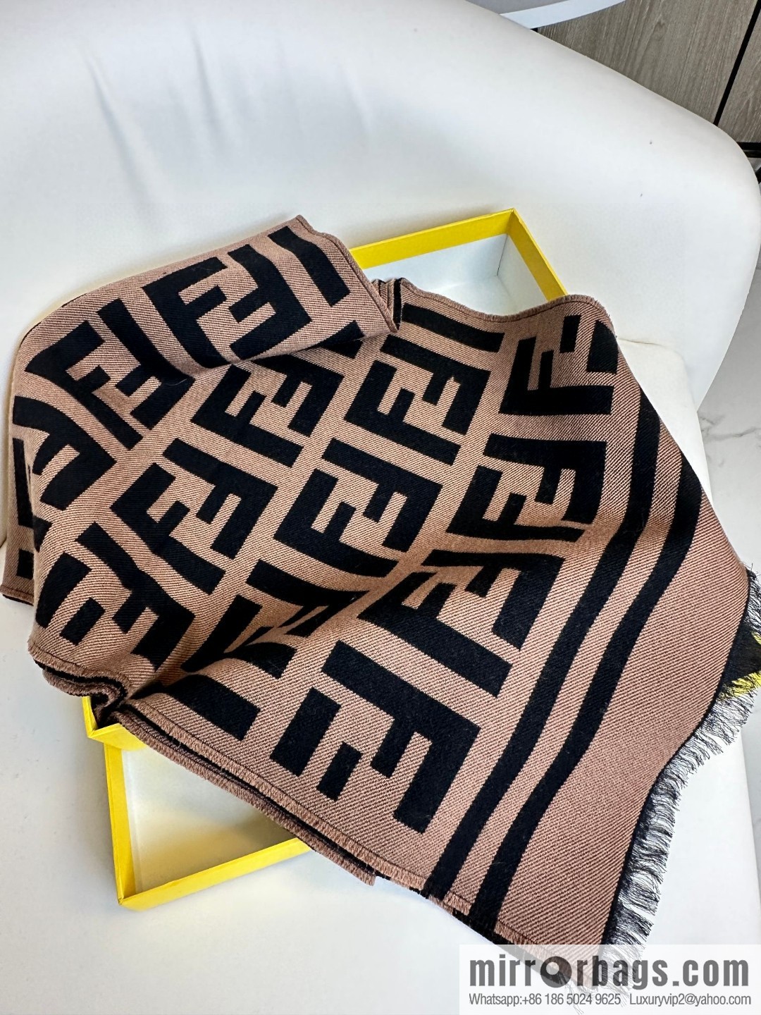 FENDI FF pattern wool scarf