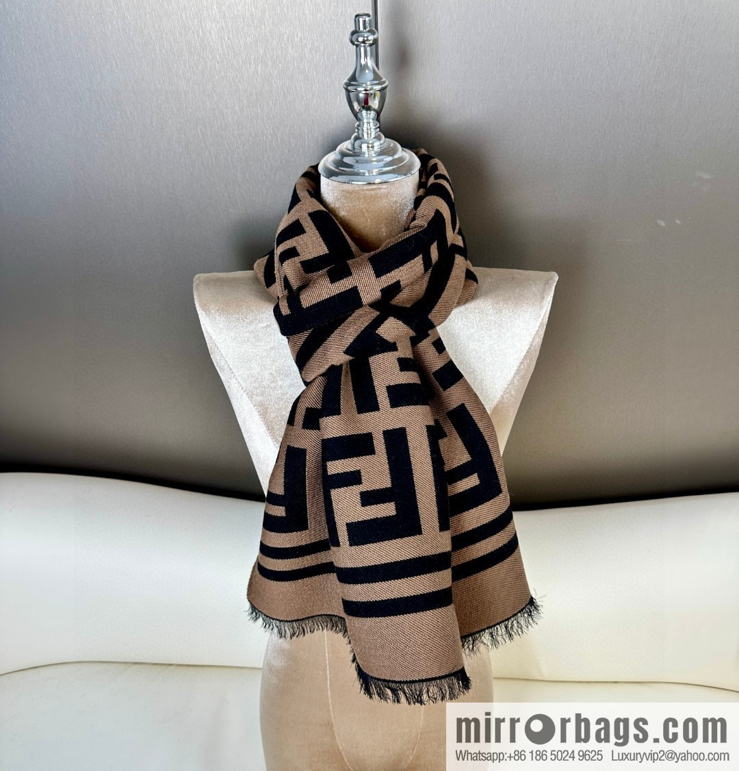 FENDI FF pattern wool scarf
