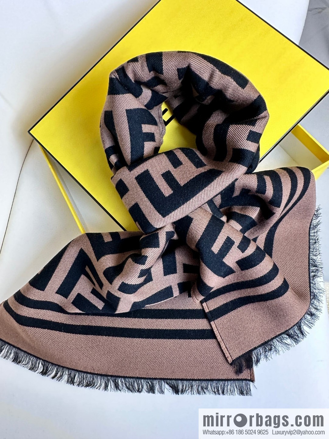 FENDI FF pattern wool scarf